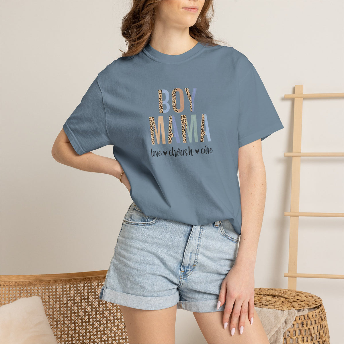 Boy Mama T-Shirt – Retro Floral 'Boy Mama' Tee with 'love  cherish  raise'