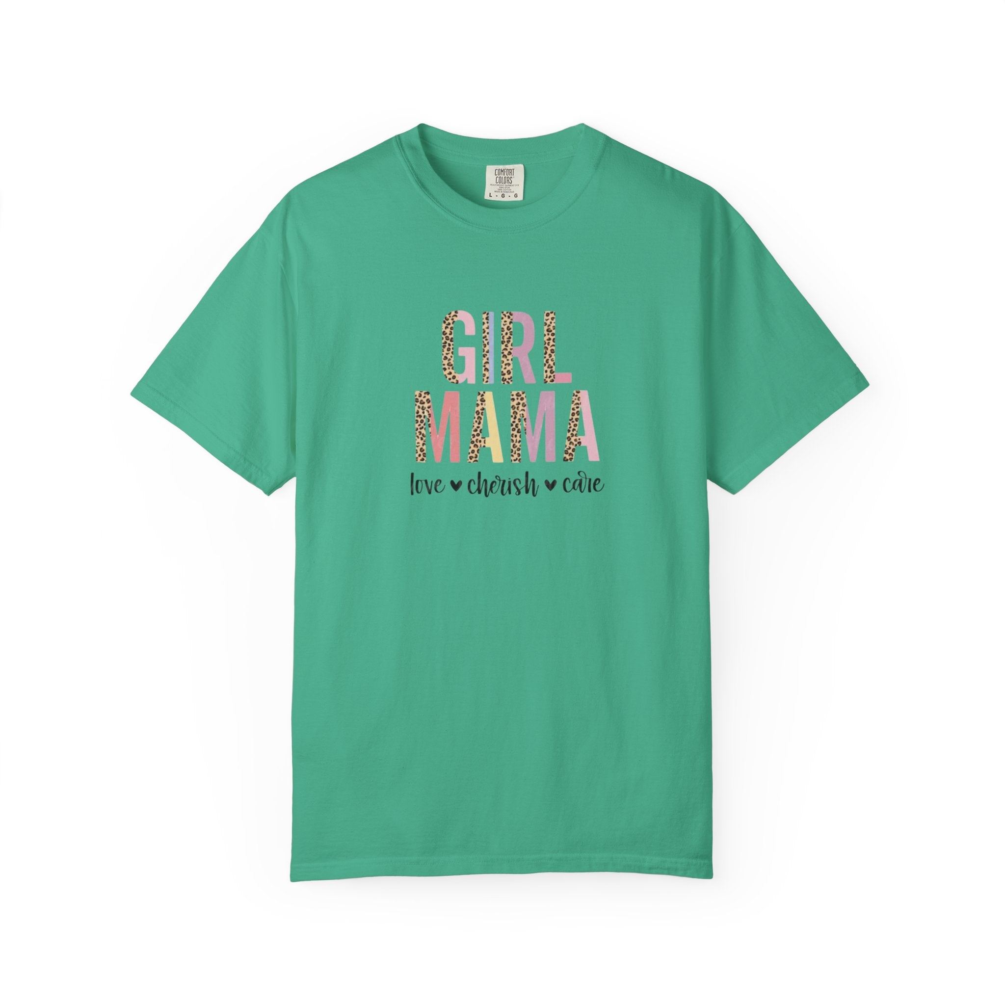 Girl Mama T-Shirt — Floral Leopard Print “Girl Mama” Graphic Tee (Love • Cherish • Cuddle)