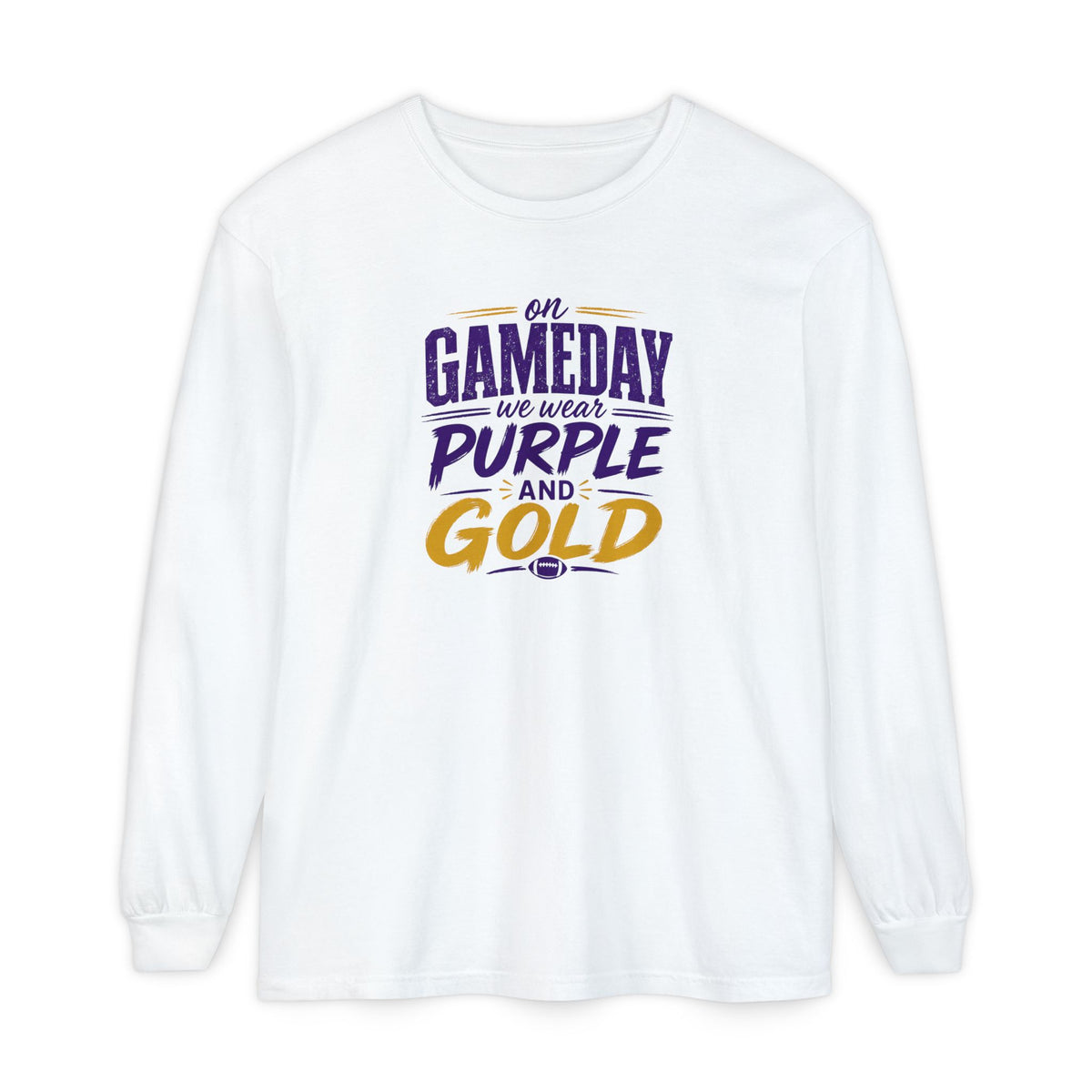 Gameday We Wear Purple and Gold Long Sleeve Tee