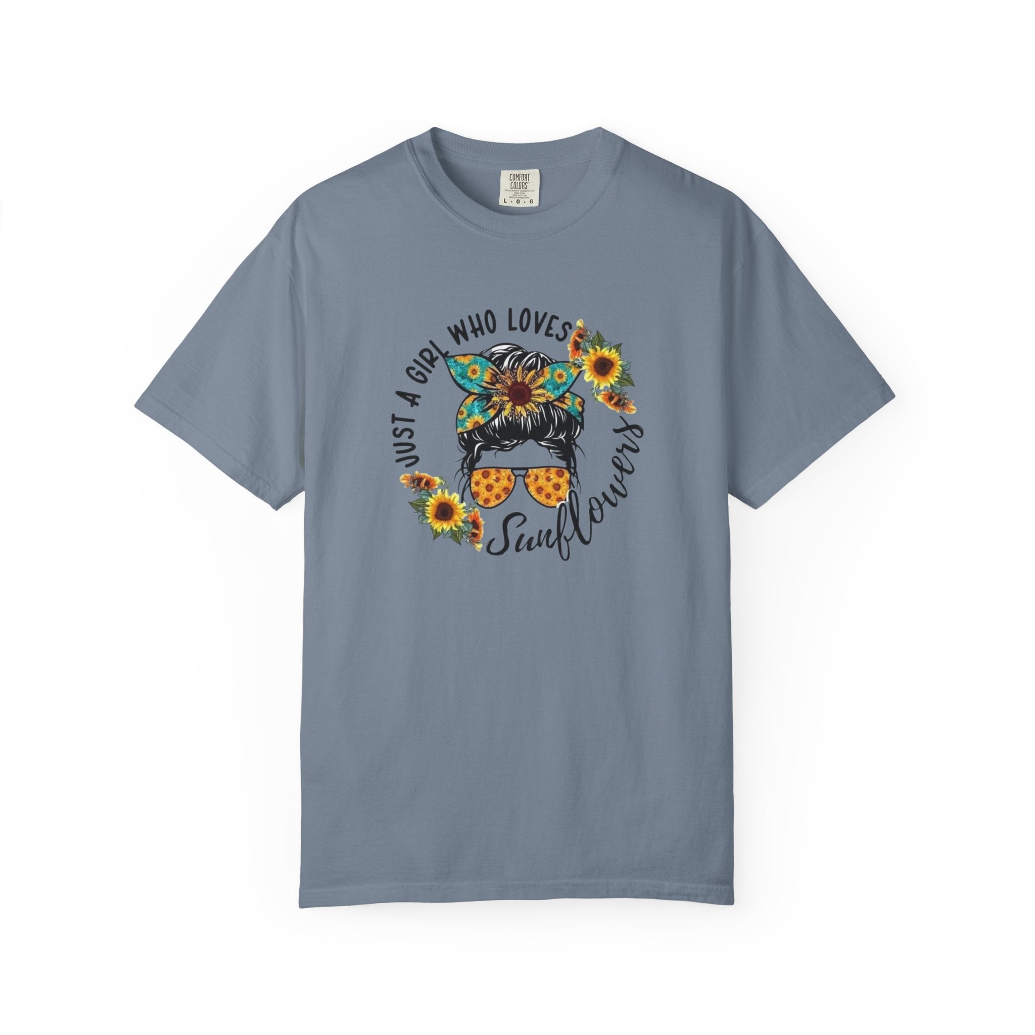 T-Shirt — "Just a Girl Who Loves Sunflowers" Graphic Tee