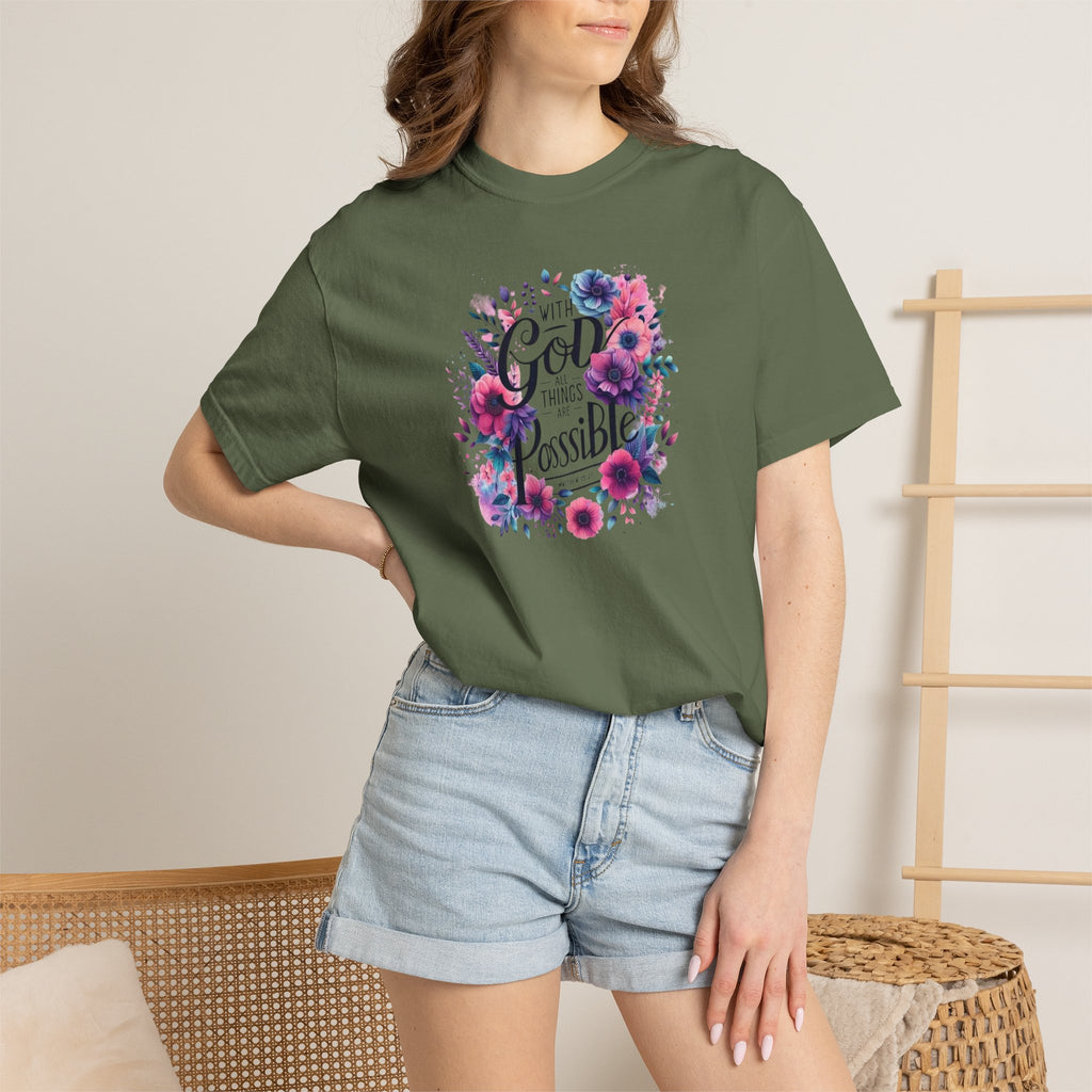 God Is Possible Floral T-Shirt