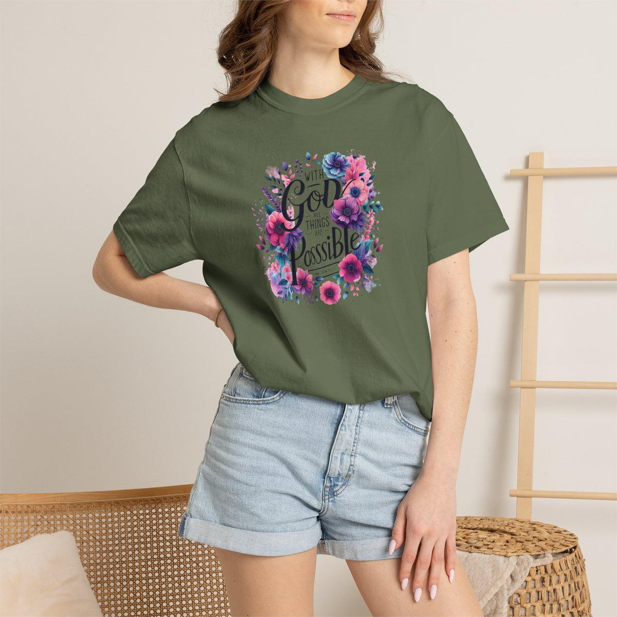 God Is Possible Floral T-Shirt