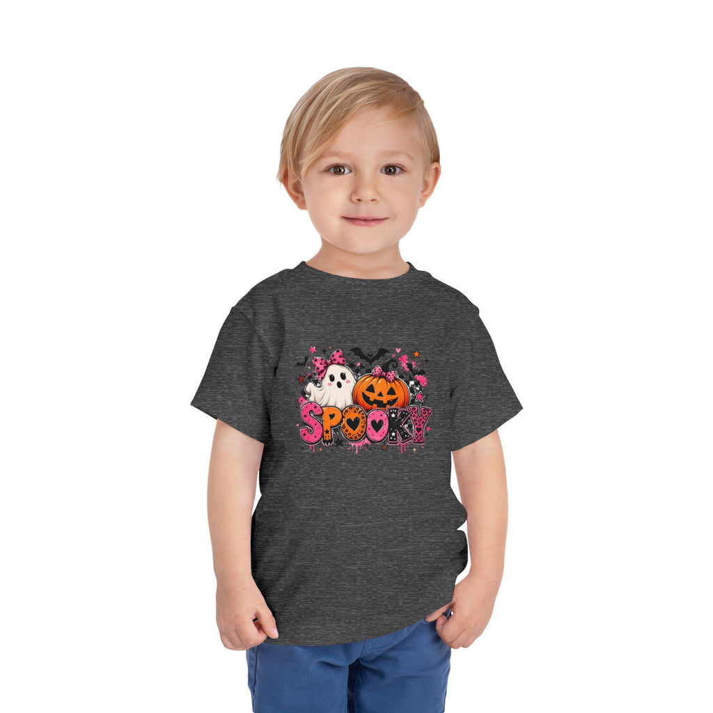 Toddler Tee — "Spooky" Halloween Ghost & Pumpkin Shirt