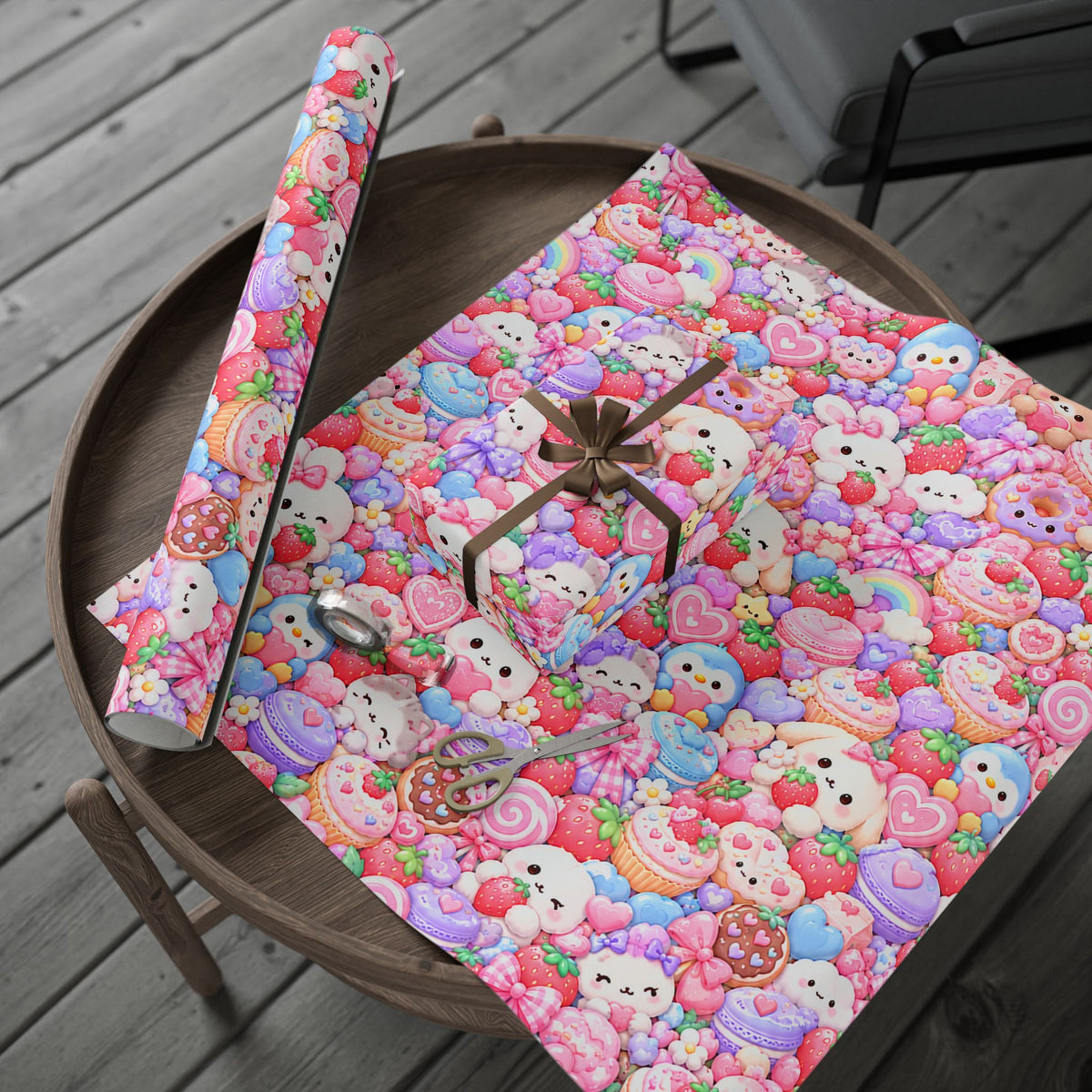 Kawaii Squishies Wrapping Paper – Cute Pastel Pink Gift Wrap