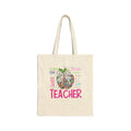 Personalized Teacher Apple Canvas Tote Bag