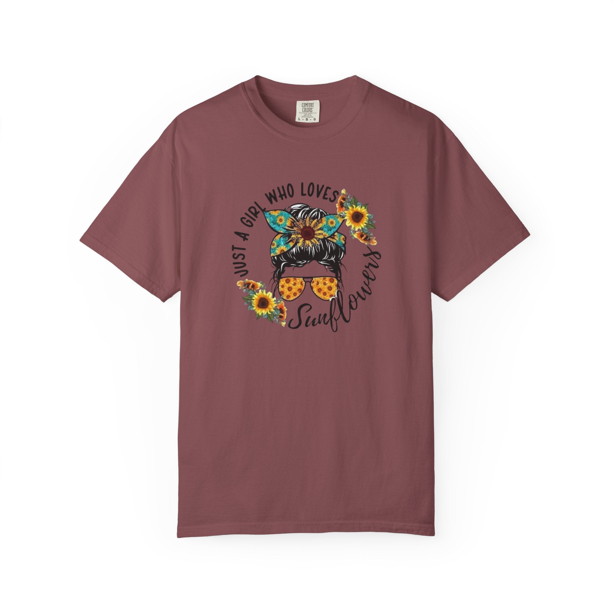 T-Shirt — "Just a Girl Who Loves Sunflowers" Graphic Tee
