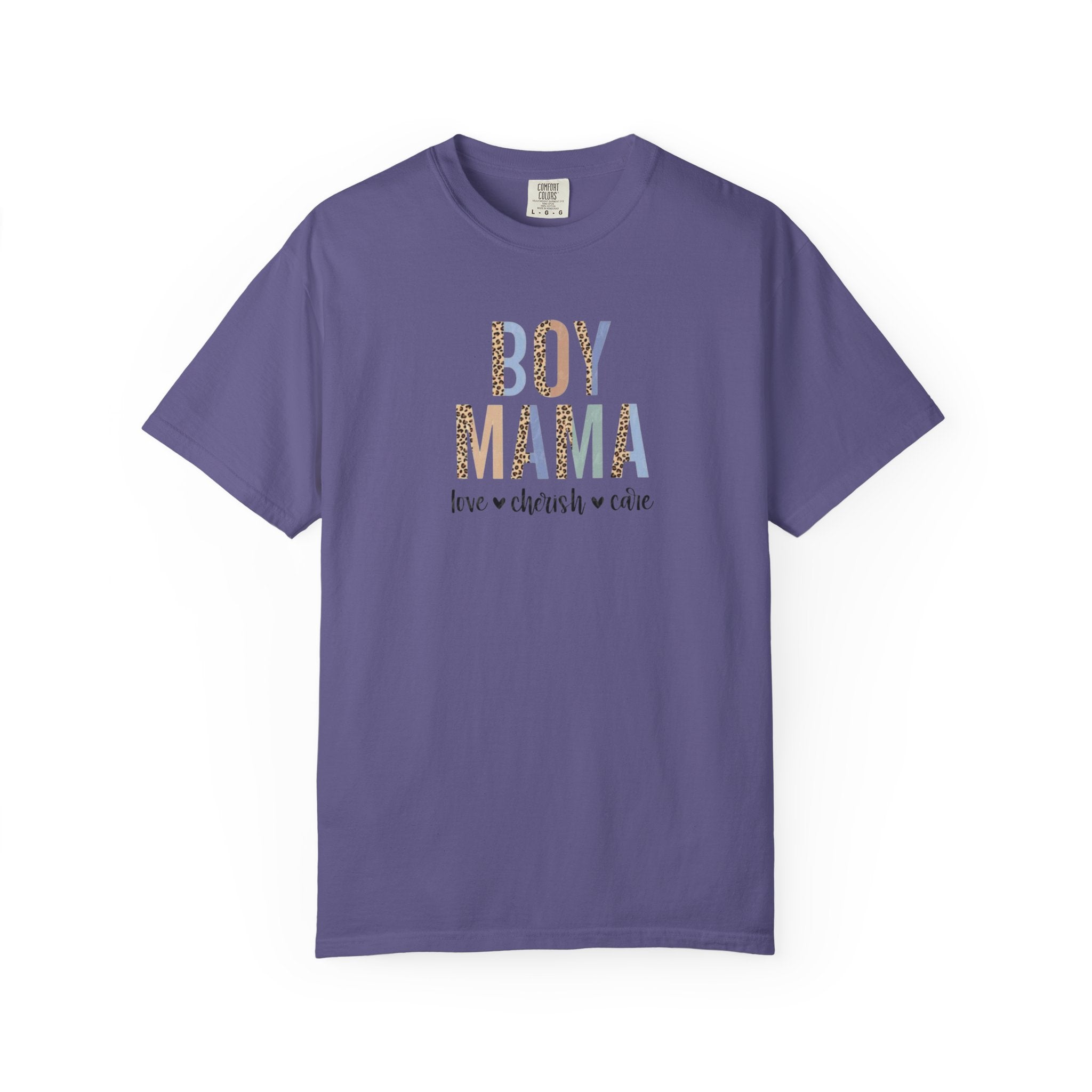 Boy Mama T-Shirt – Retro Floral 'Boy Mama' Tee with 'love  cherish  raise'