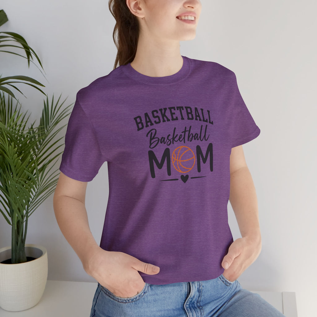 Basketball Mom Tee with Heart and Ball Graphic