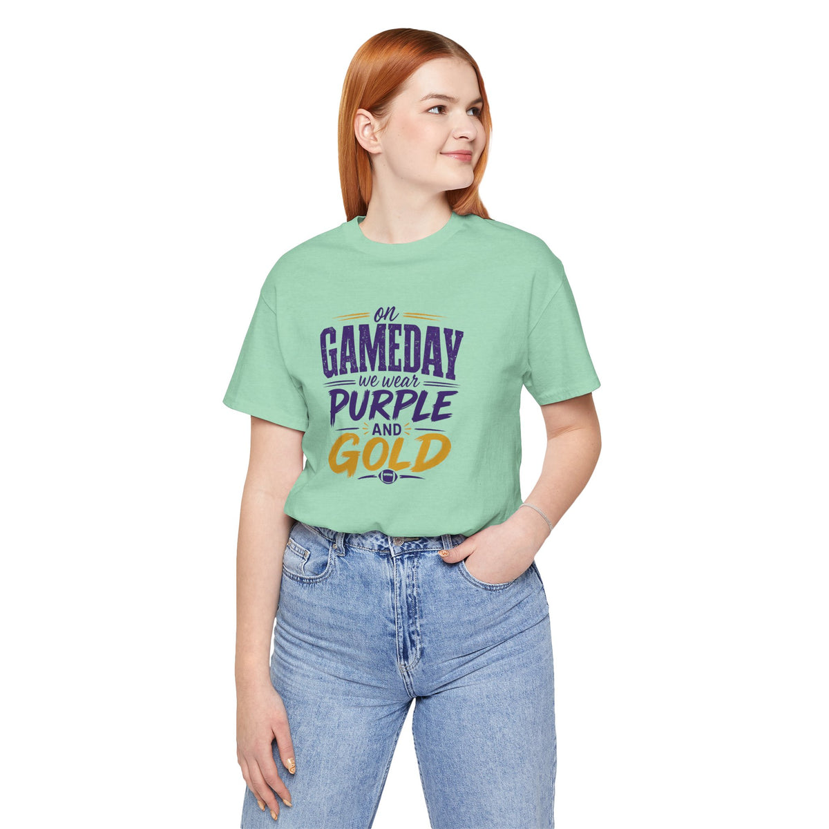 On Gameday We Wear Purple and Gold Football Shirt