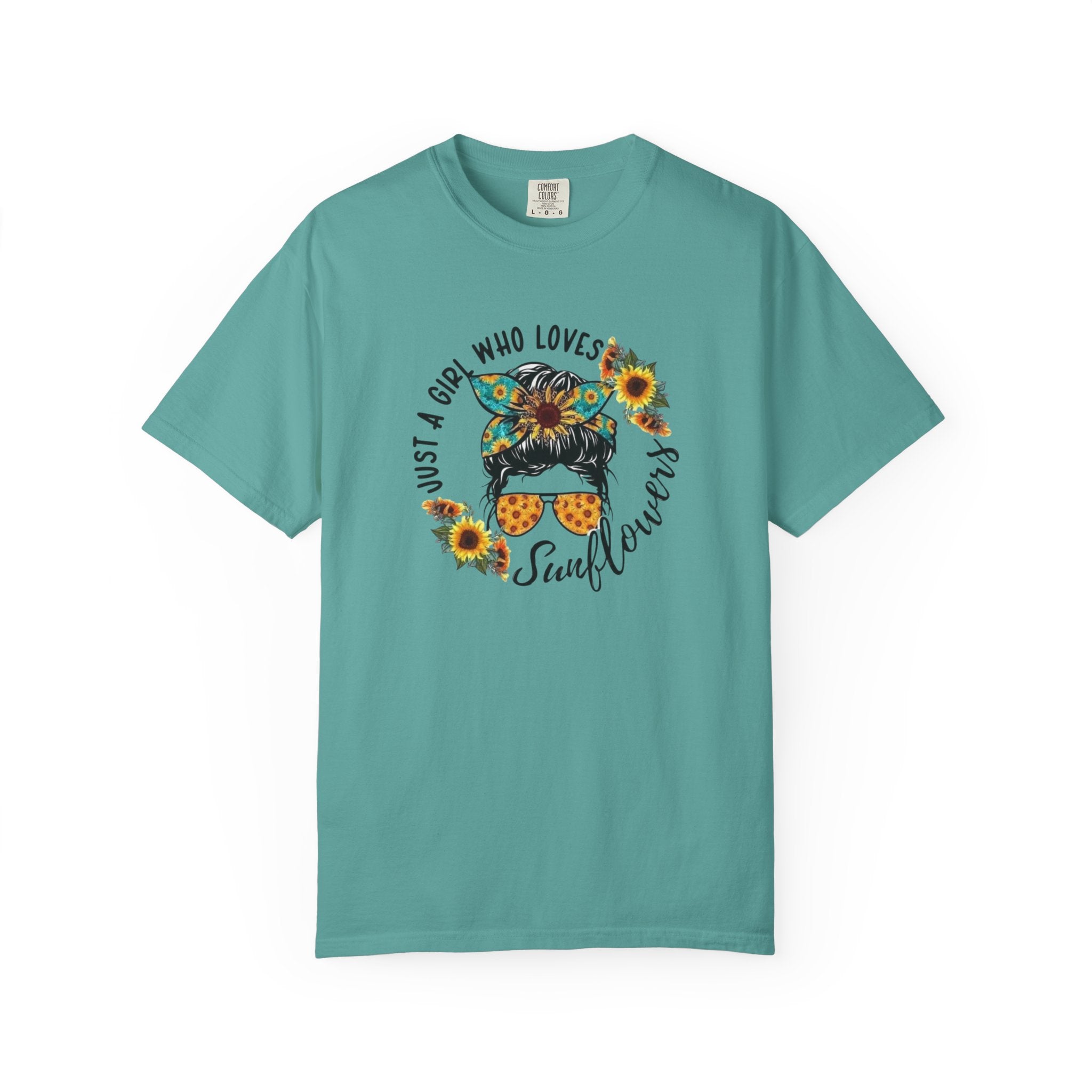 T-Shirt — "Just a Girl Who Loves Sunflowers" Graphic Tee