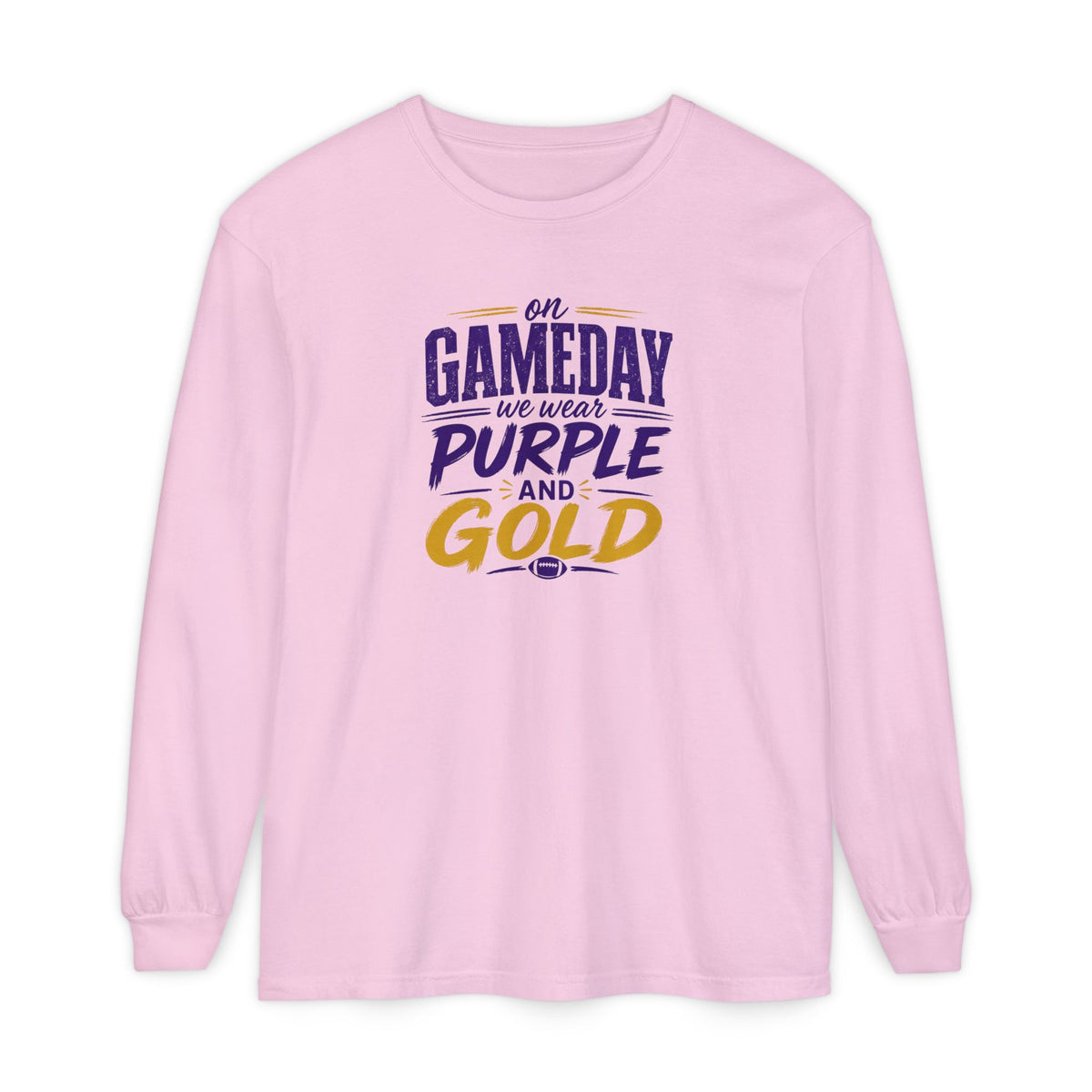 Gameday We Wear Purple and Gold Long Sleeve Tee