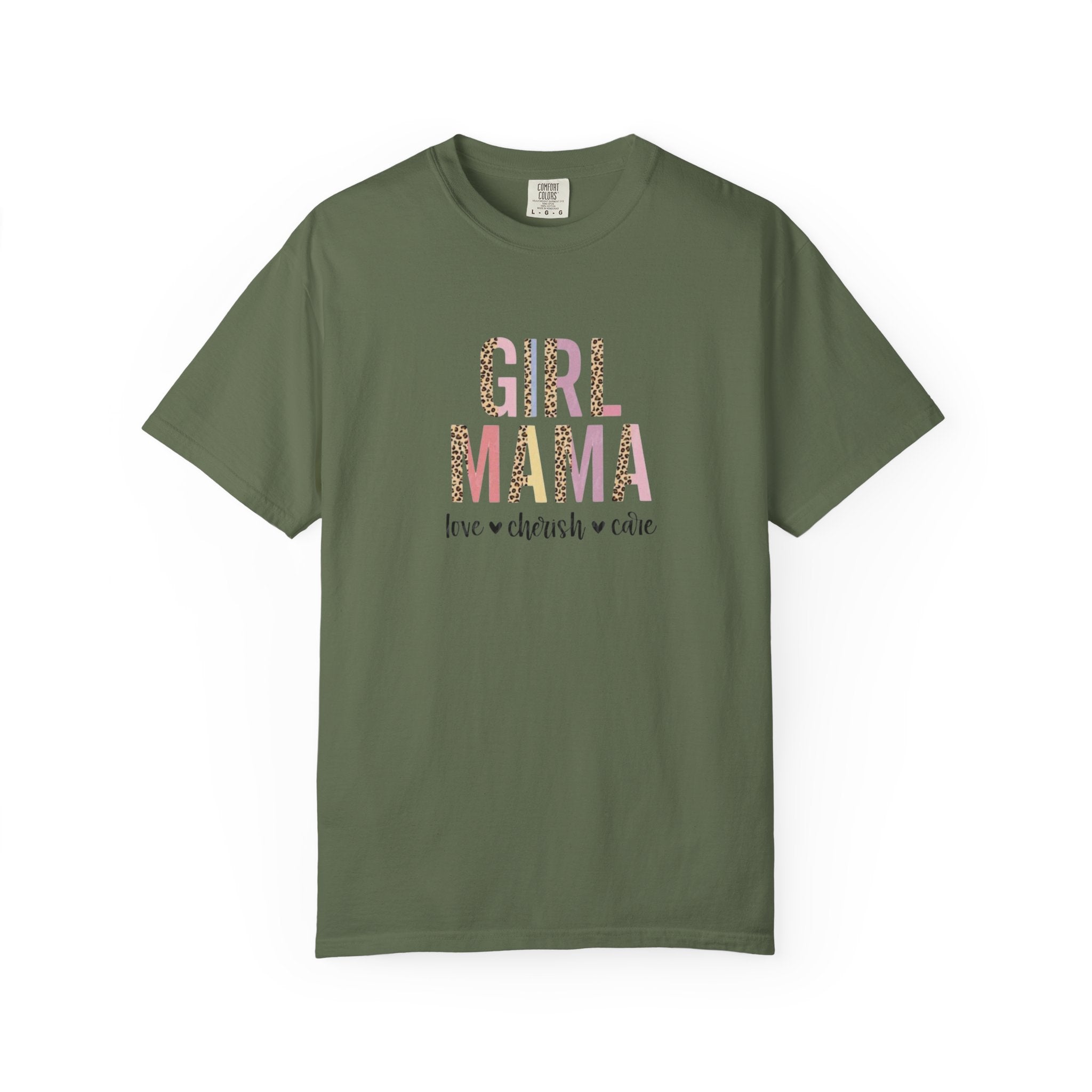 Girl Mama T-Shirt — Floral Leopard Print “Girl Mama” Graphic Tee (Love • Cherish • Cuddle)