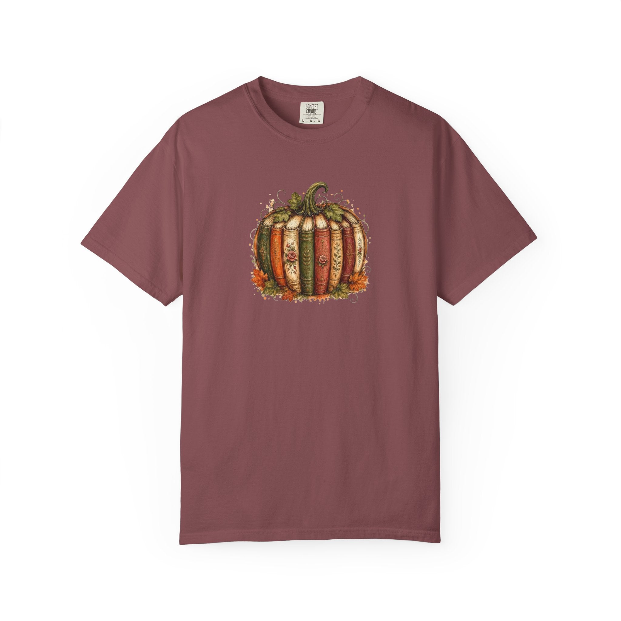 Vintage Fall Pumpkin Book Graphic T-Shirt