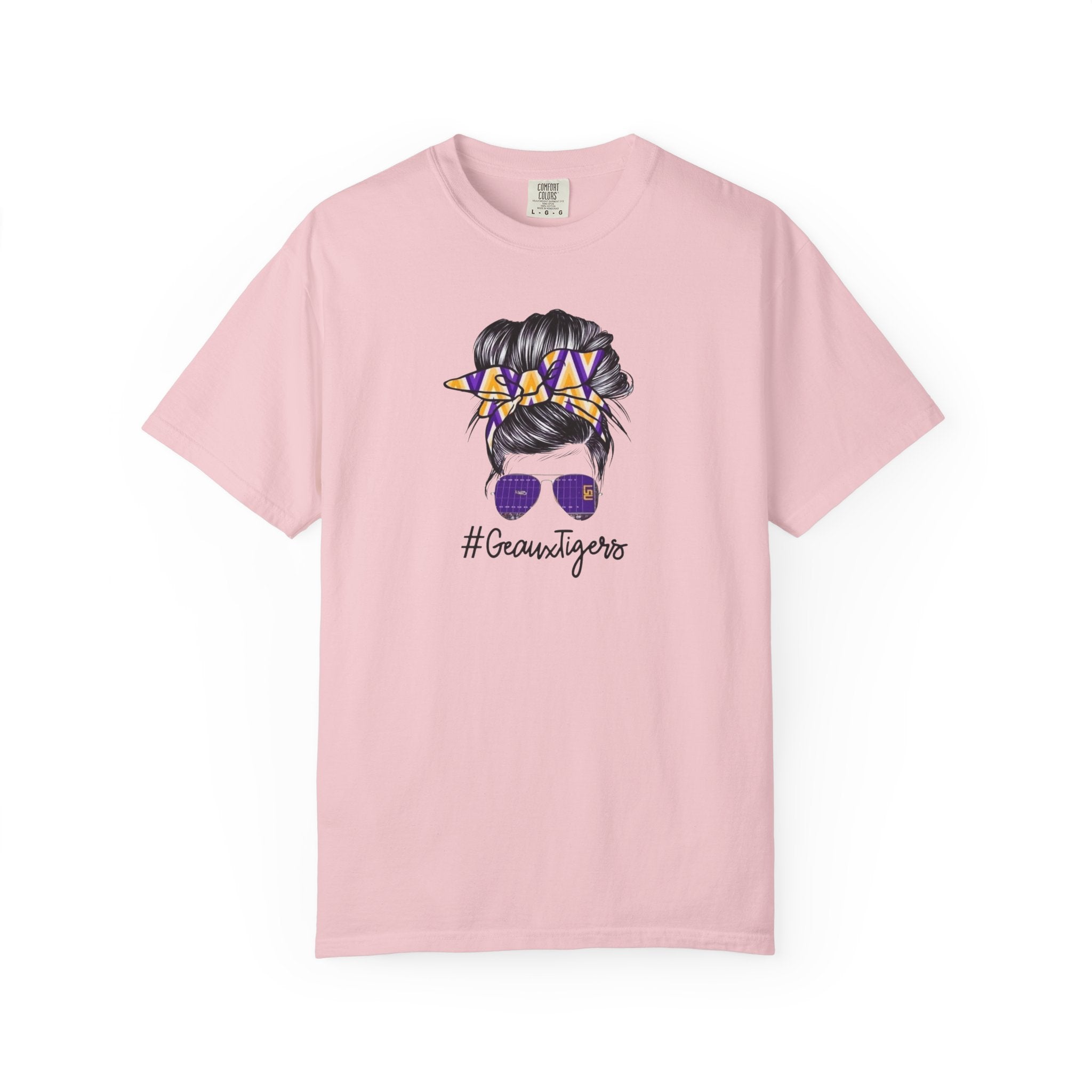Gravtigers Hair Bun Sunglasses Graphic Tee