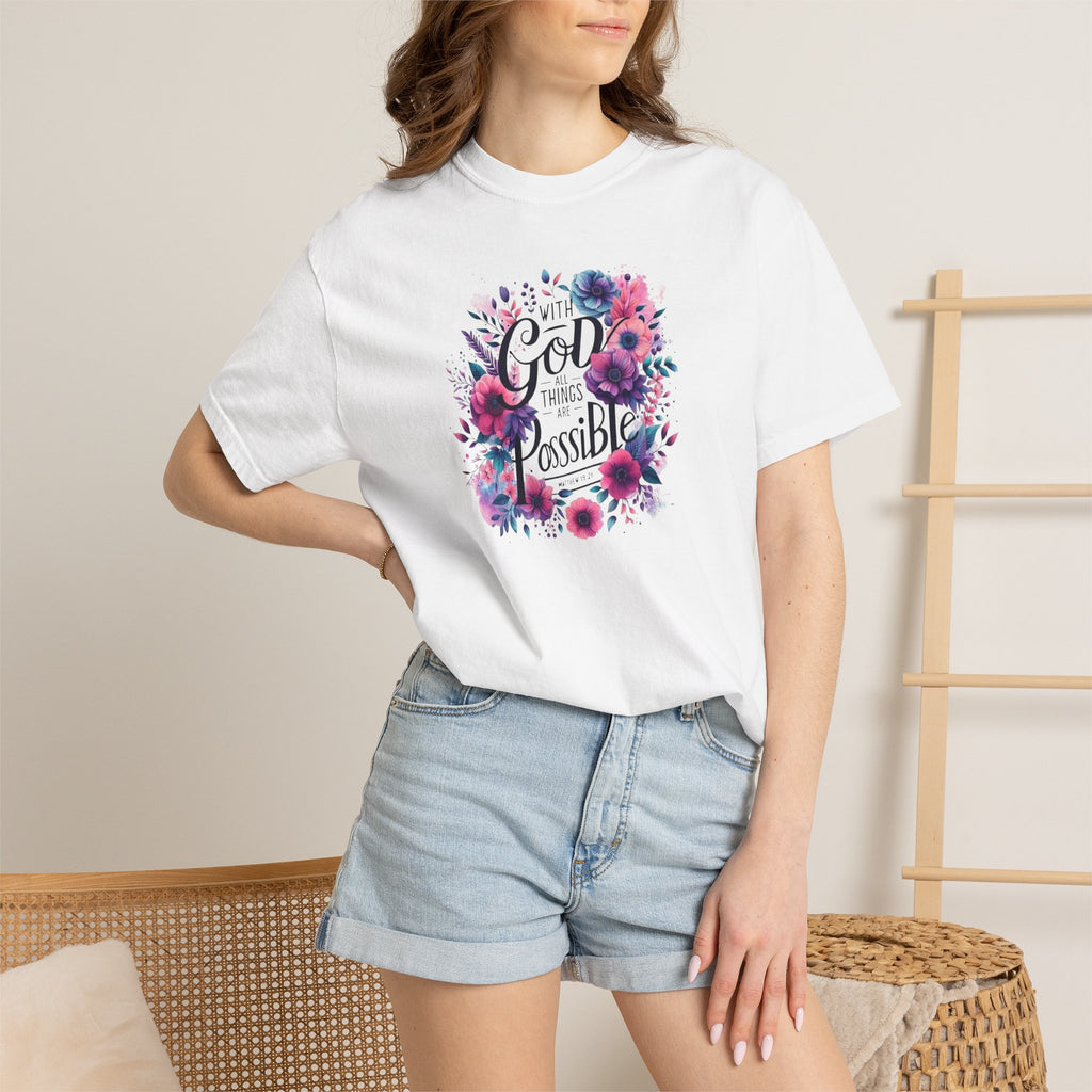 God Is Possible Floral T-Shirt