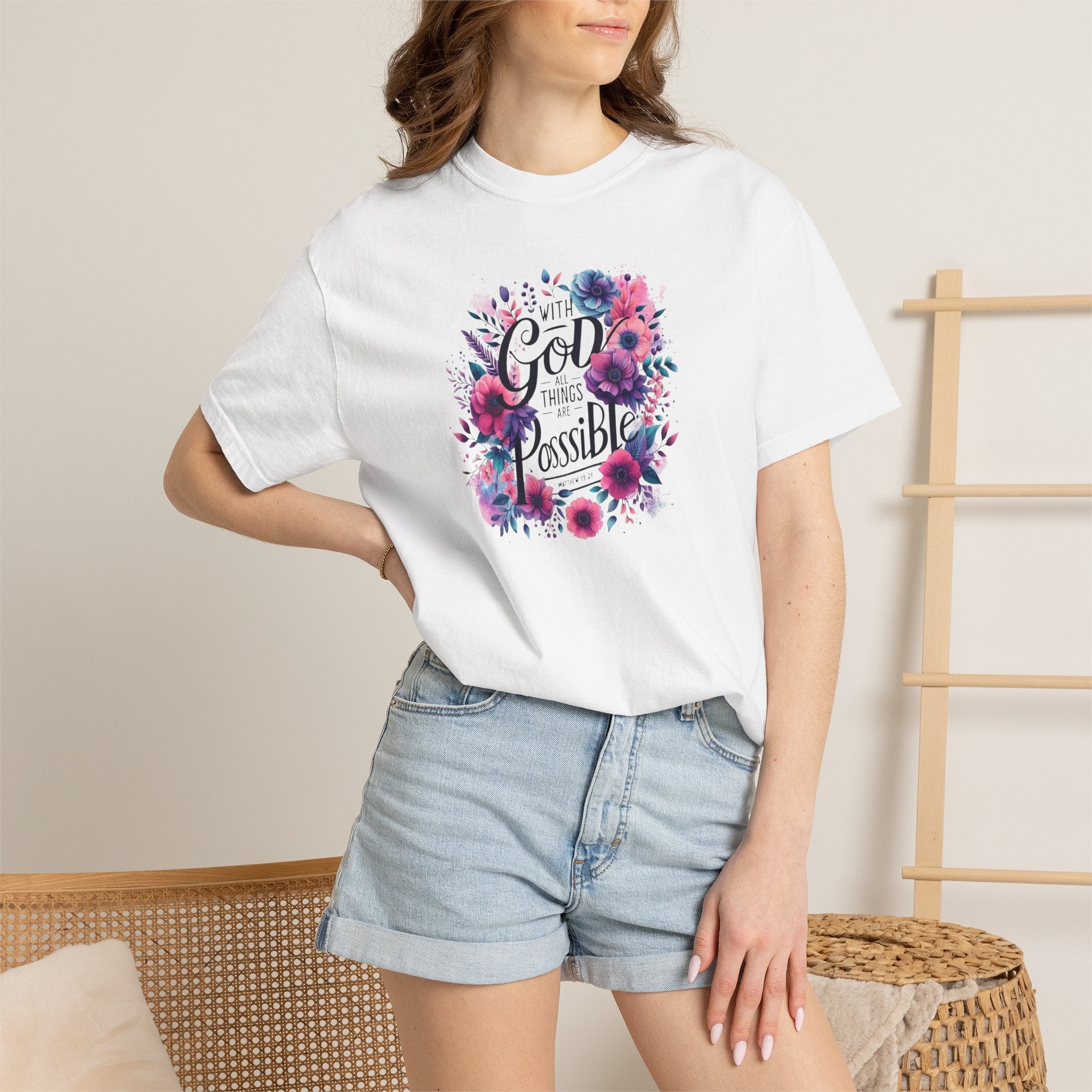God Is Possible Floral T-Shirt