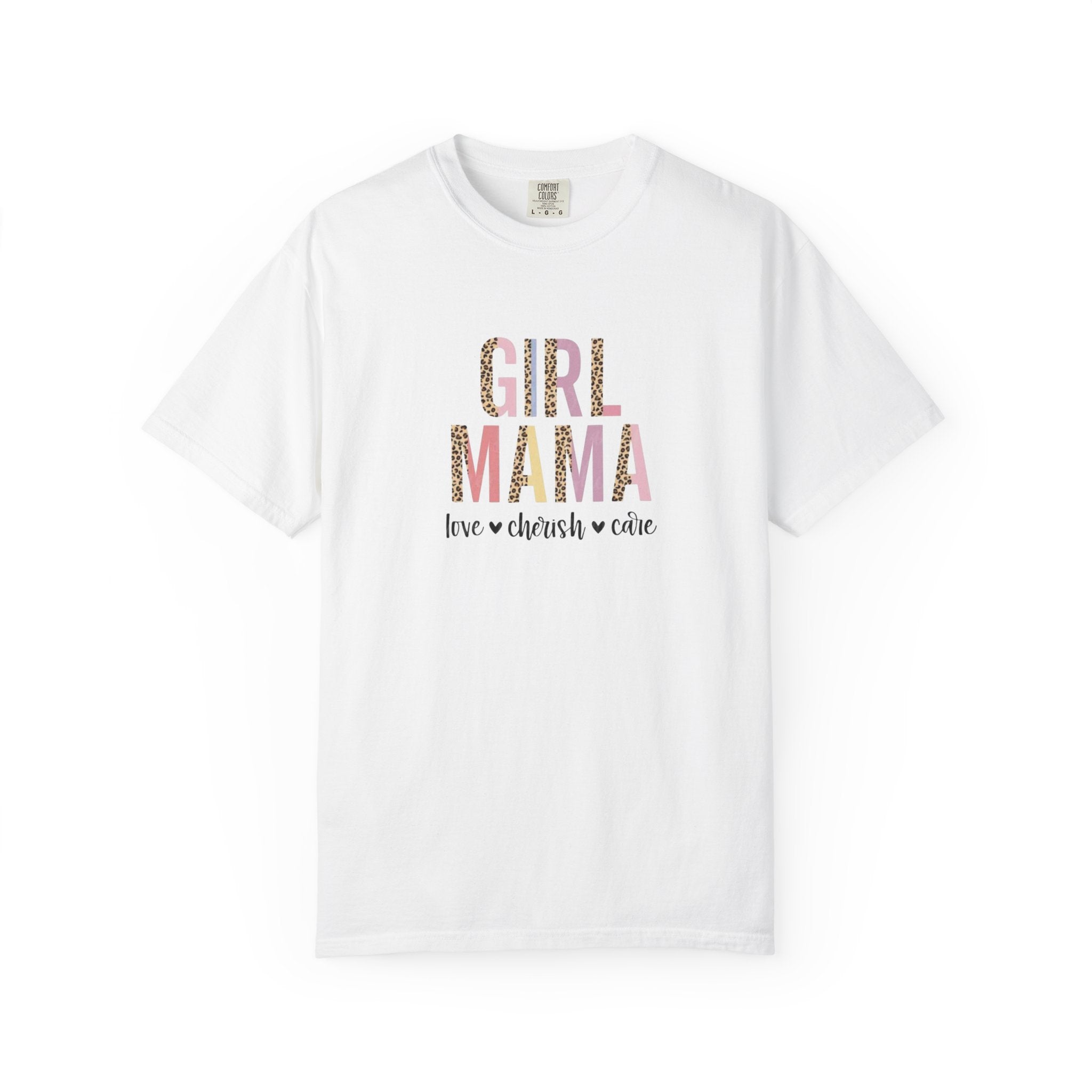 Girl Mama T-Shirt — Floral Leopard Print “Girl Mama” Graphic Tee (Love • Cherish • Cuddle)