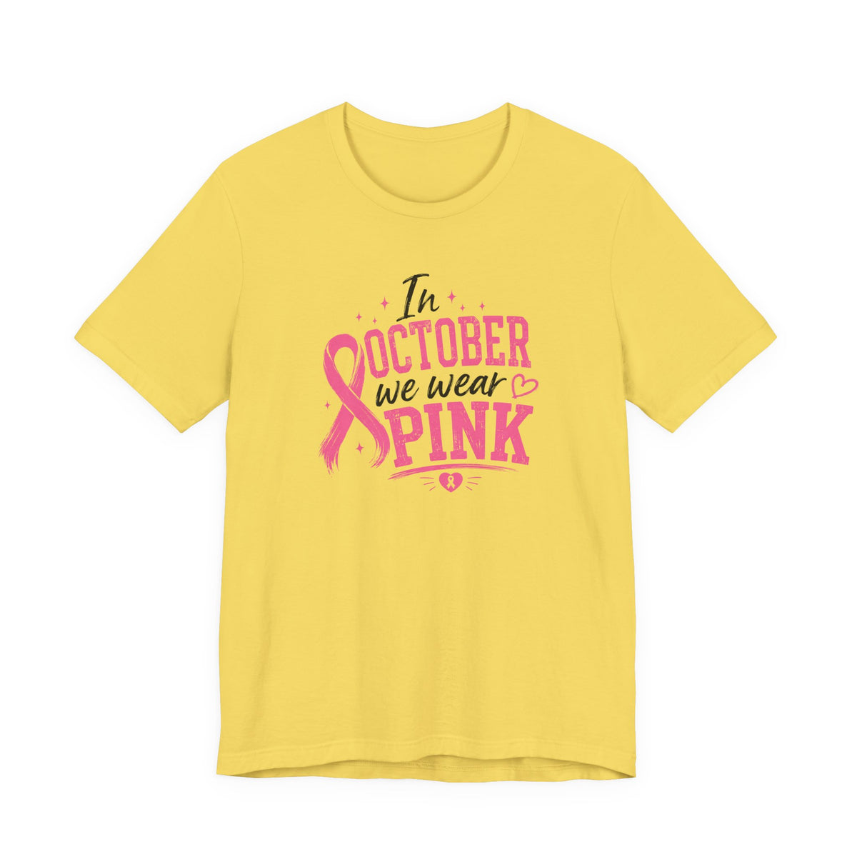 Breast Cancer Awareness T-Shirt — "In October We Wear Pink" Ribbon Tee
