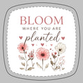 "Bloom Where You Are Planted" Floral Pocket Mirror