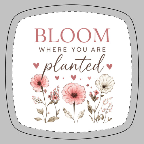 "Bloom Where You Are Planted" Floral Pocket Mirror