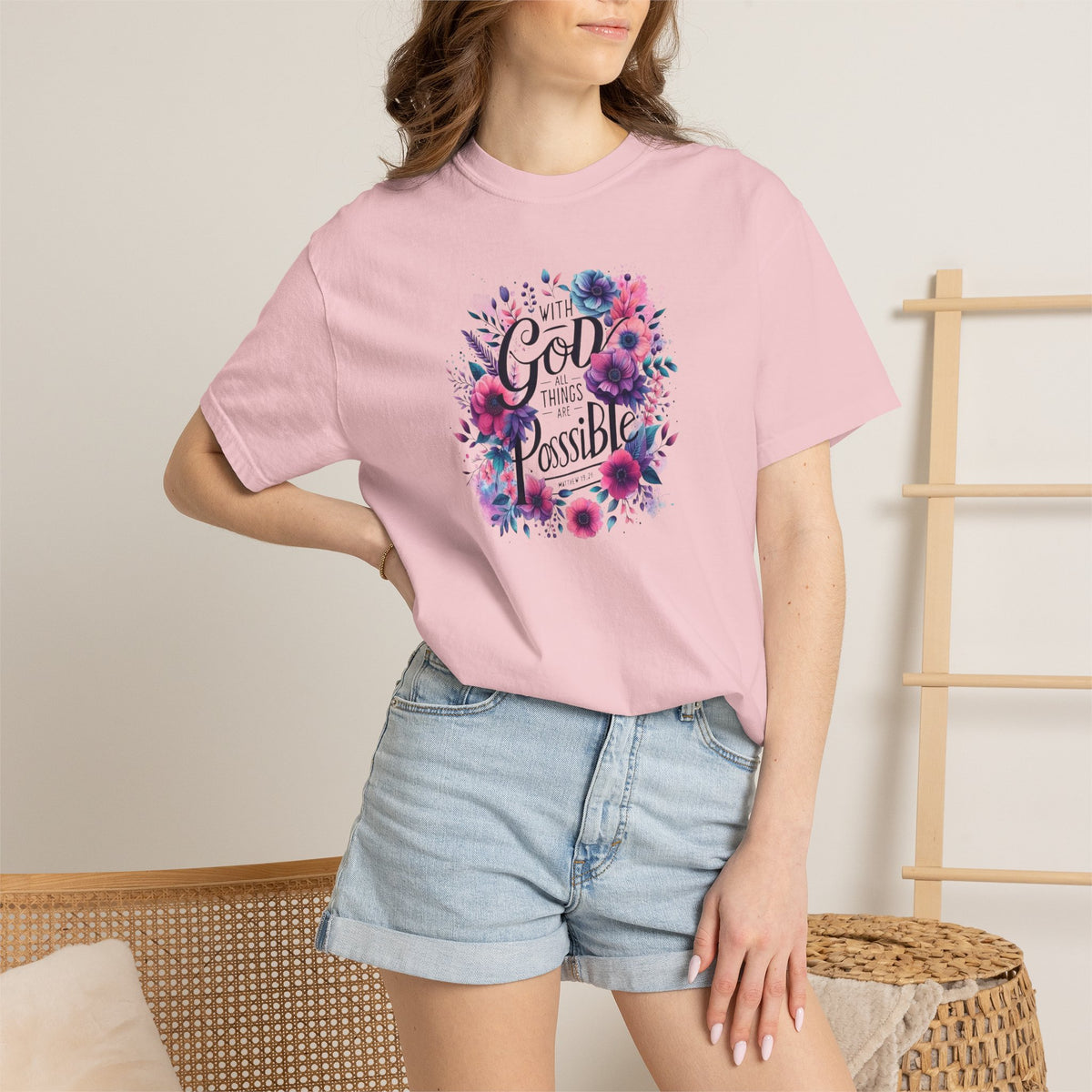 God Is Possible Floral T-Shirt