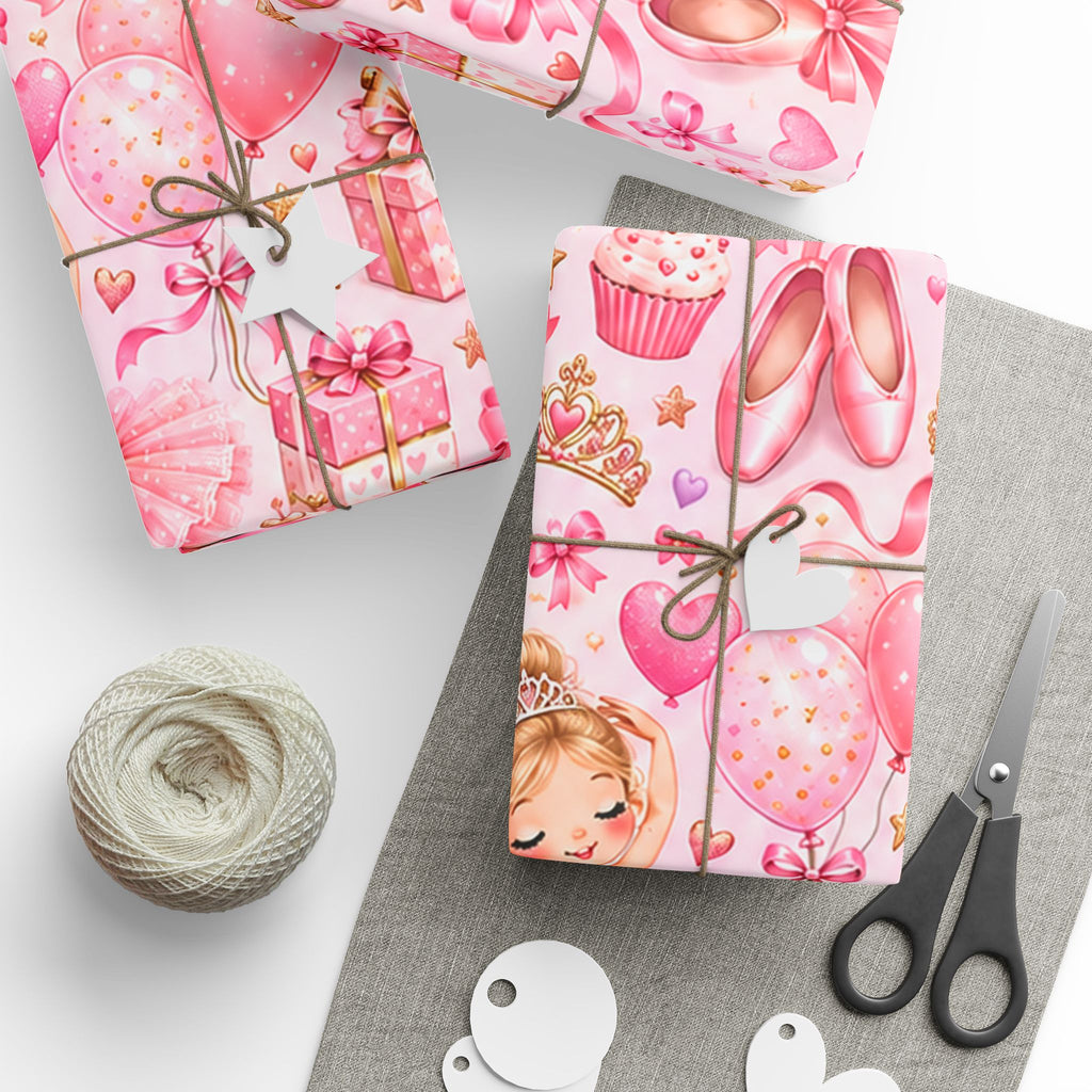 Pink Ballerina 5th Birthday Wrapping Paper – Ballet Party Gift Wrap