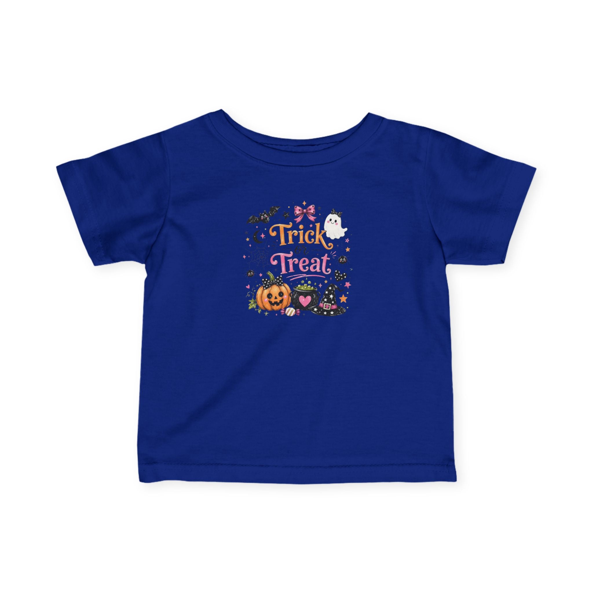 Infant Tee — Cute 'Trick or Treat' Halloween Pumpkin & Witch Hat Baby Shirt