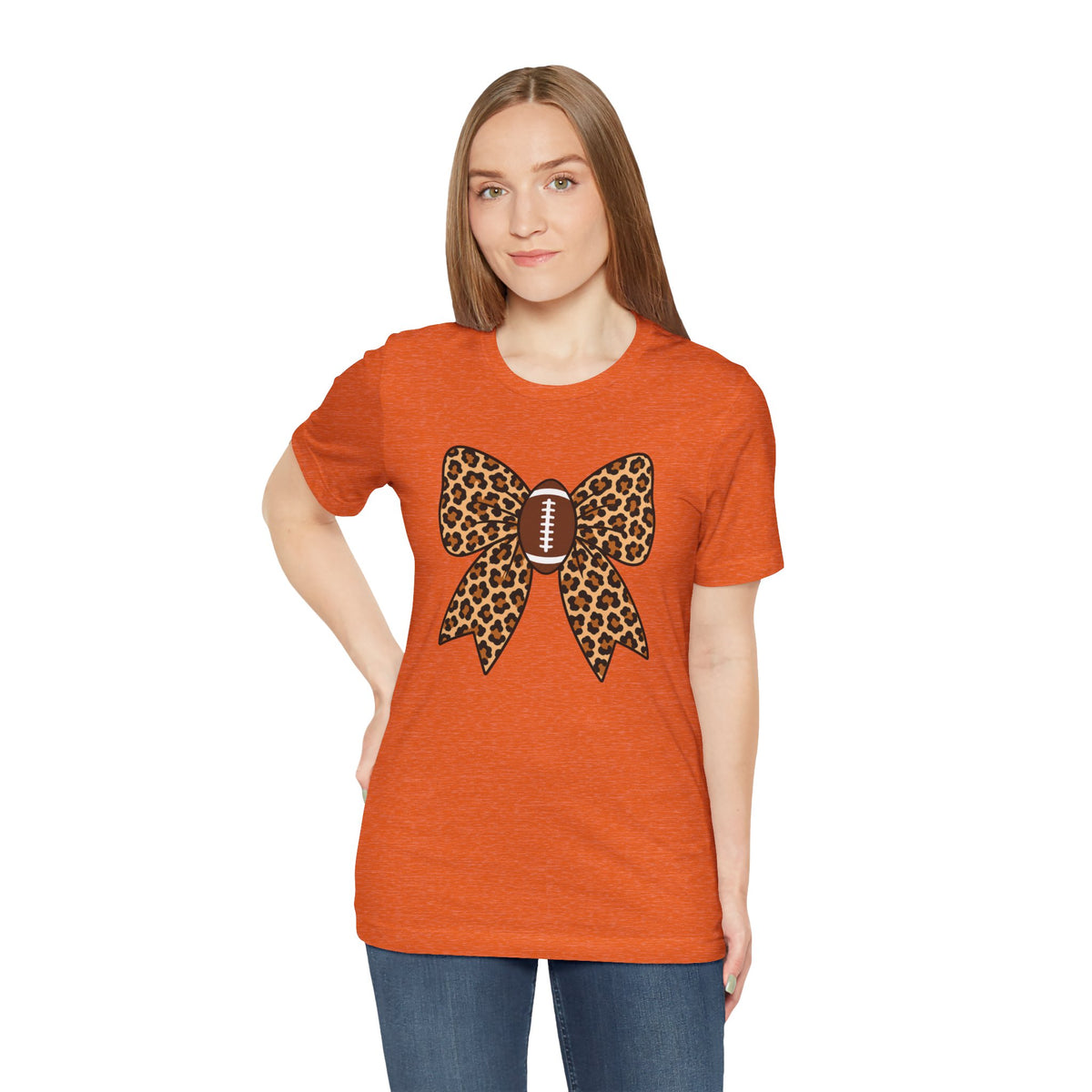 Leopard Football Bow Tee