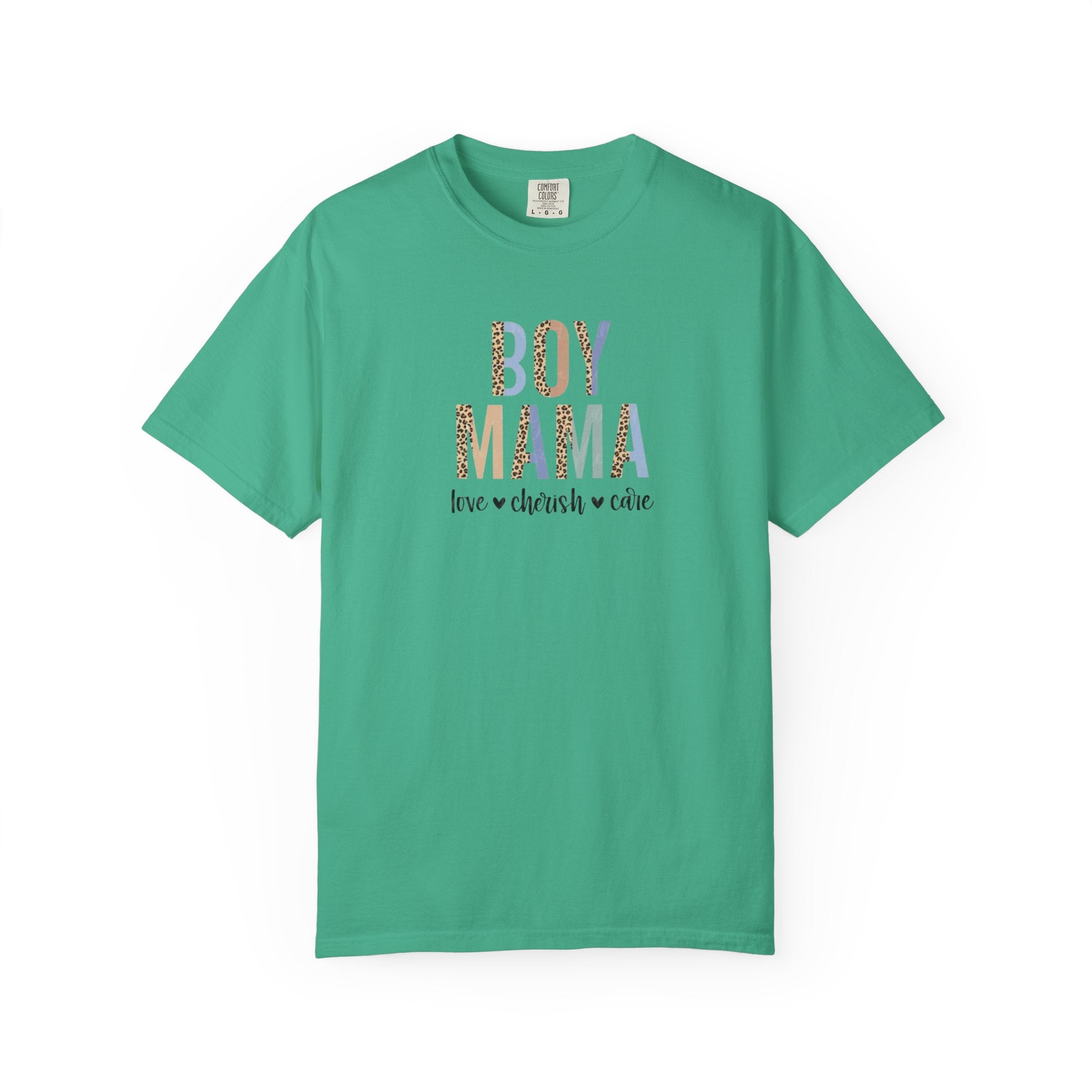 Boy Mama T-Shirt – Retro Floral 'Boy Mama' Tee with 'love  cherish  raise'