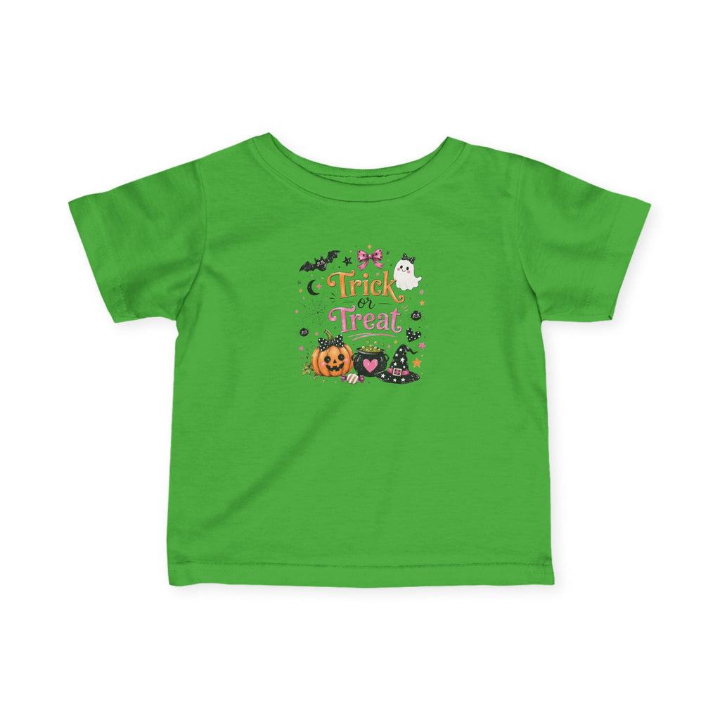 Infant Tee — Cute 'Trick or Treat' Halloween Pumpkin & Witch Hat Baby Shirt