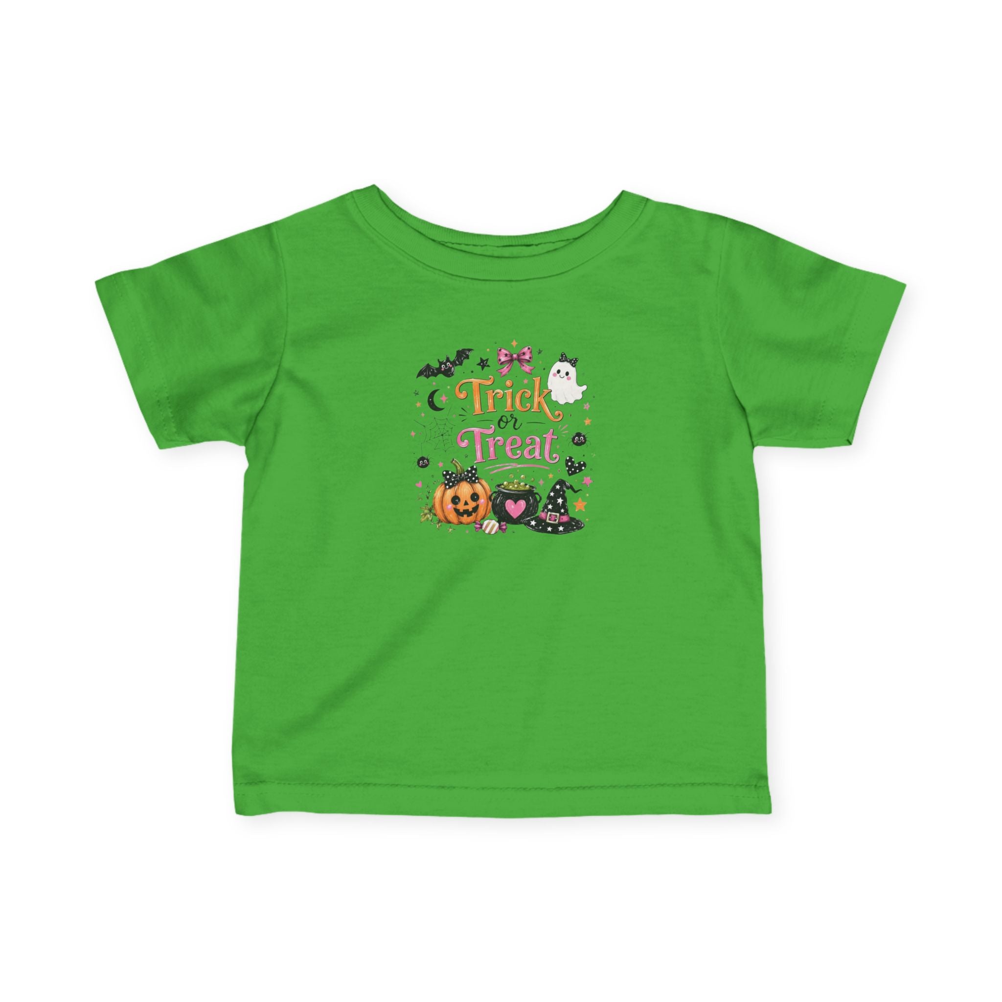Infant Tee — Cute 'Trick or Treat' Halloween Pumpkin & Witch Hat Baby Shirt