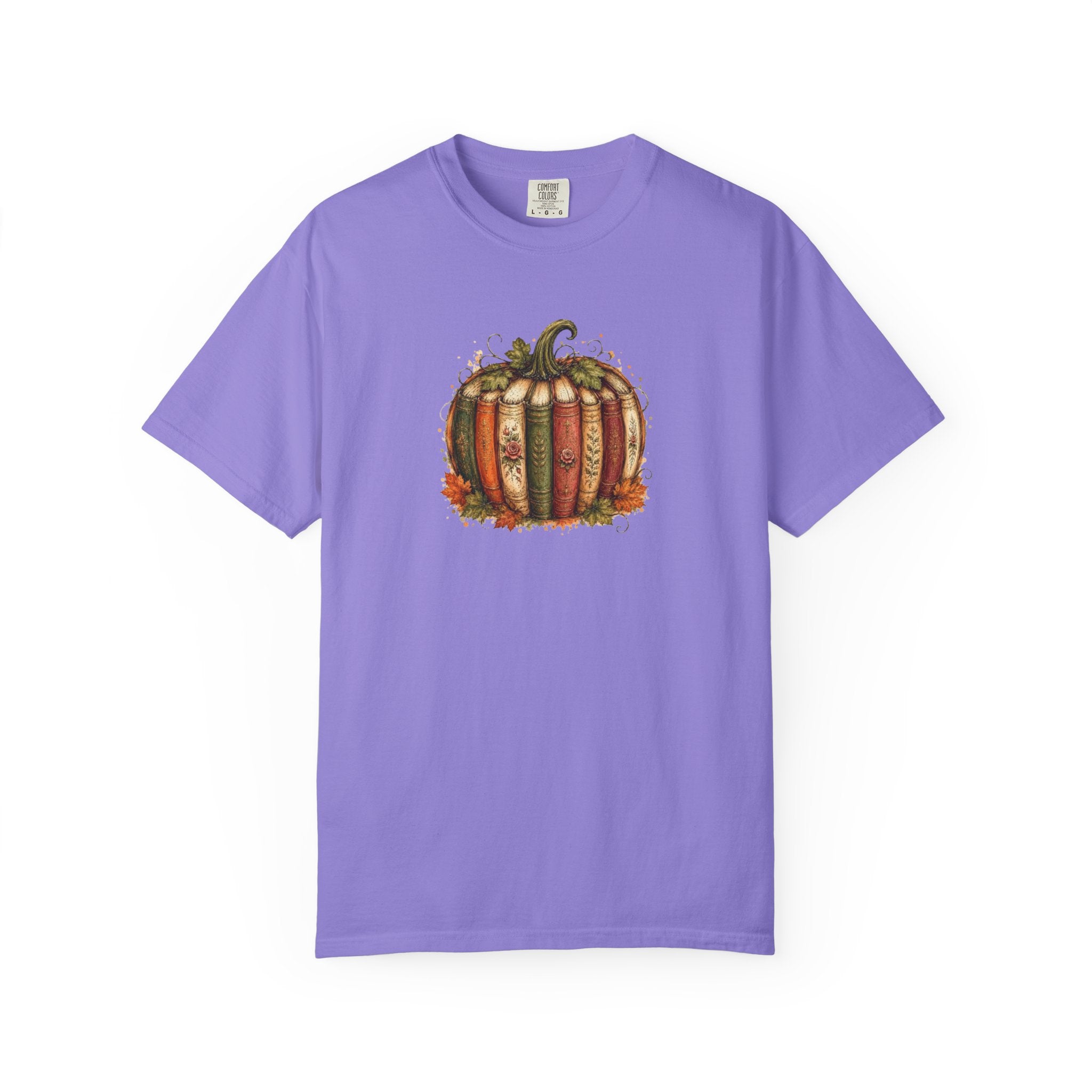 Vintage Fall Pumpkin Book Graphic T-Shirt