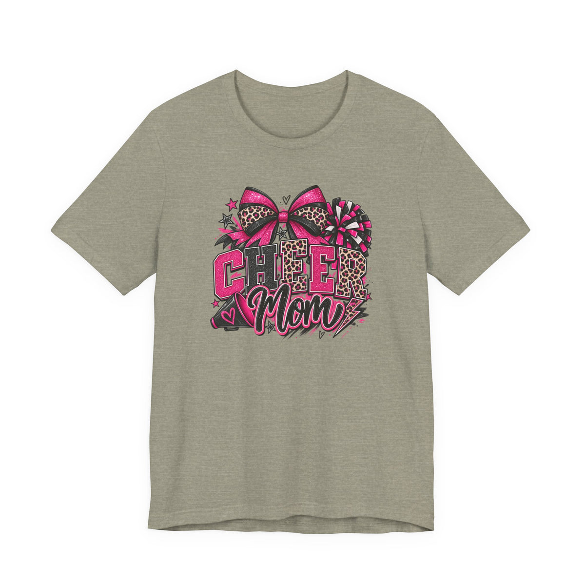 Pink Leopard Cheerleading Mom Tee