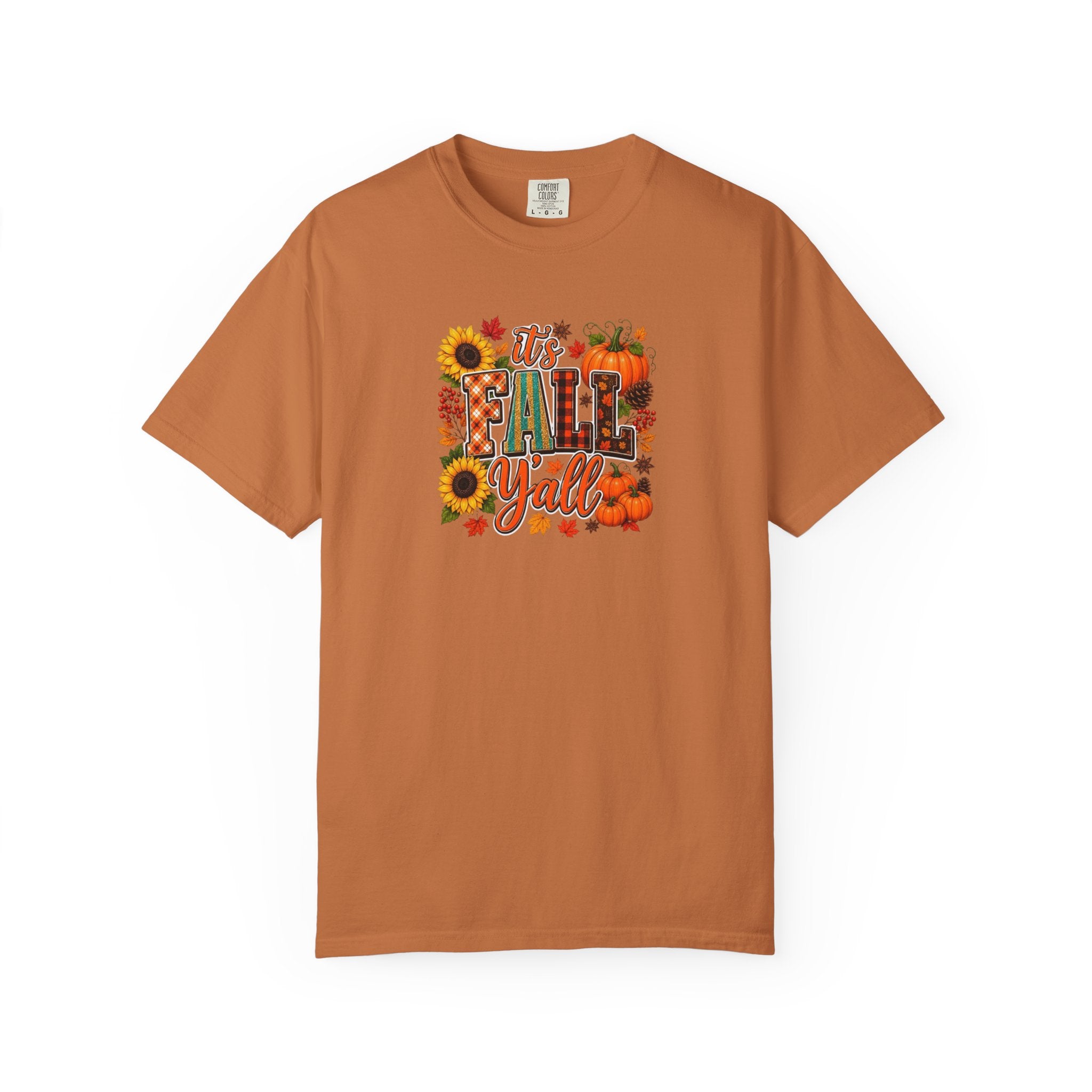 Fall Y'all T-Shirt — Autumn Pumpkin & Sunflower Graphic Tee