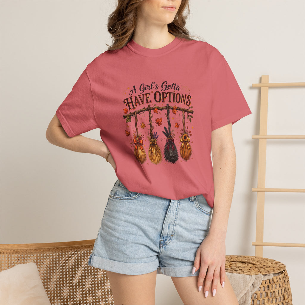 "A Girl's Gotta Have Options" Autumn Gnome Tee
