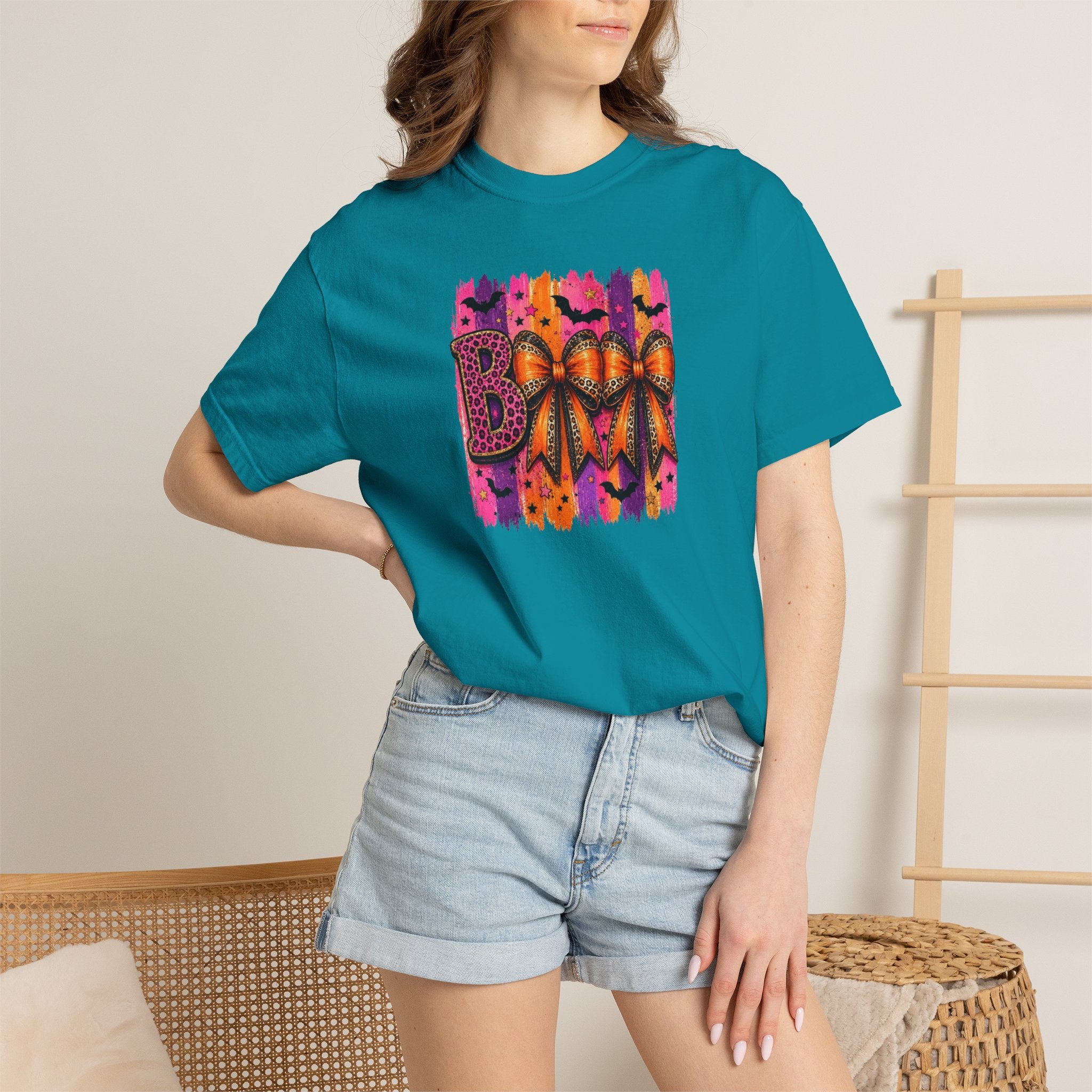 Boo Halloween Graphic T-Shirt — Colorful Spooky Pumpkin Design