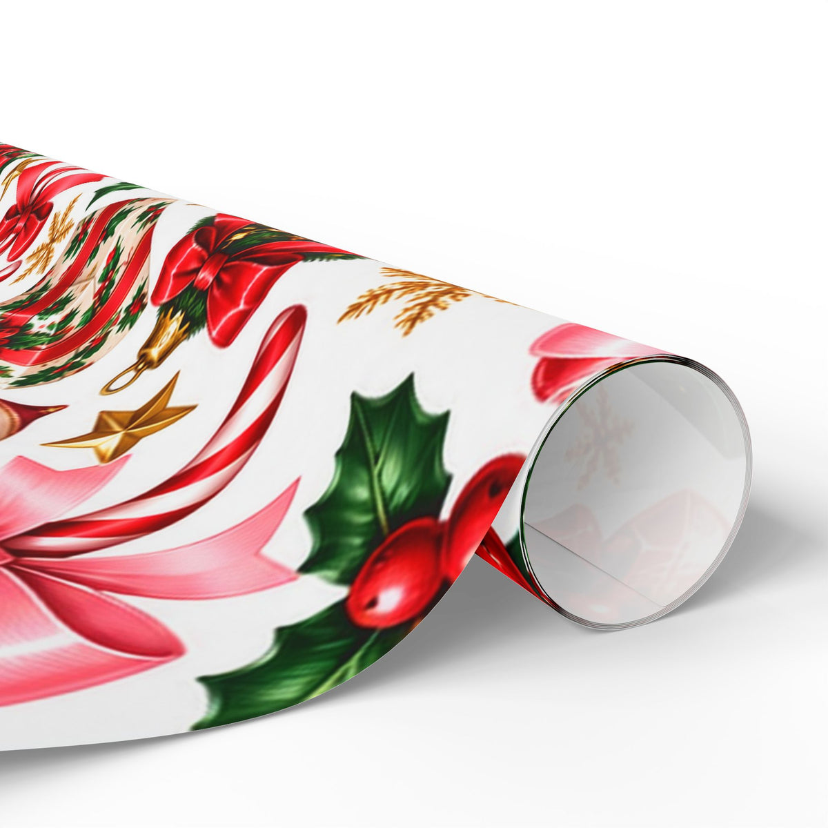 Peppermint & Pretty Bows | Vintage Christmas Wrapping Paper