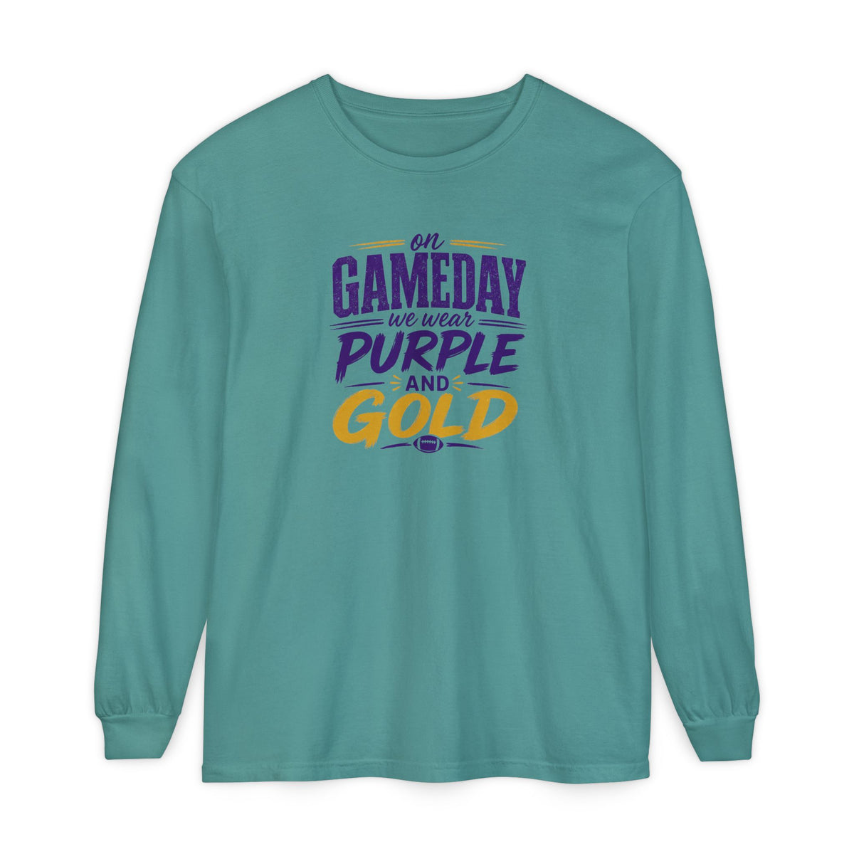 Gameday We Wear Purple and Gold Long Sleeve Tee