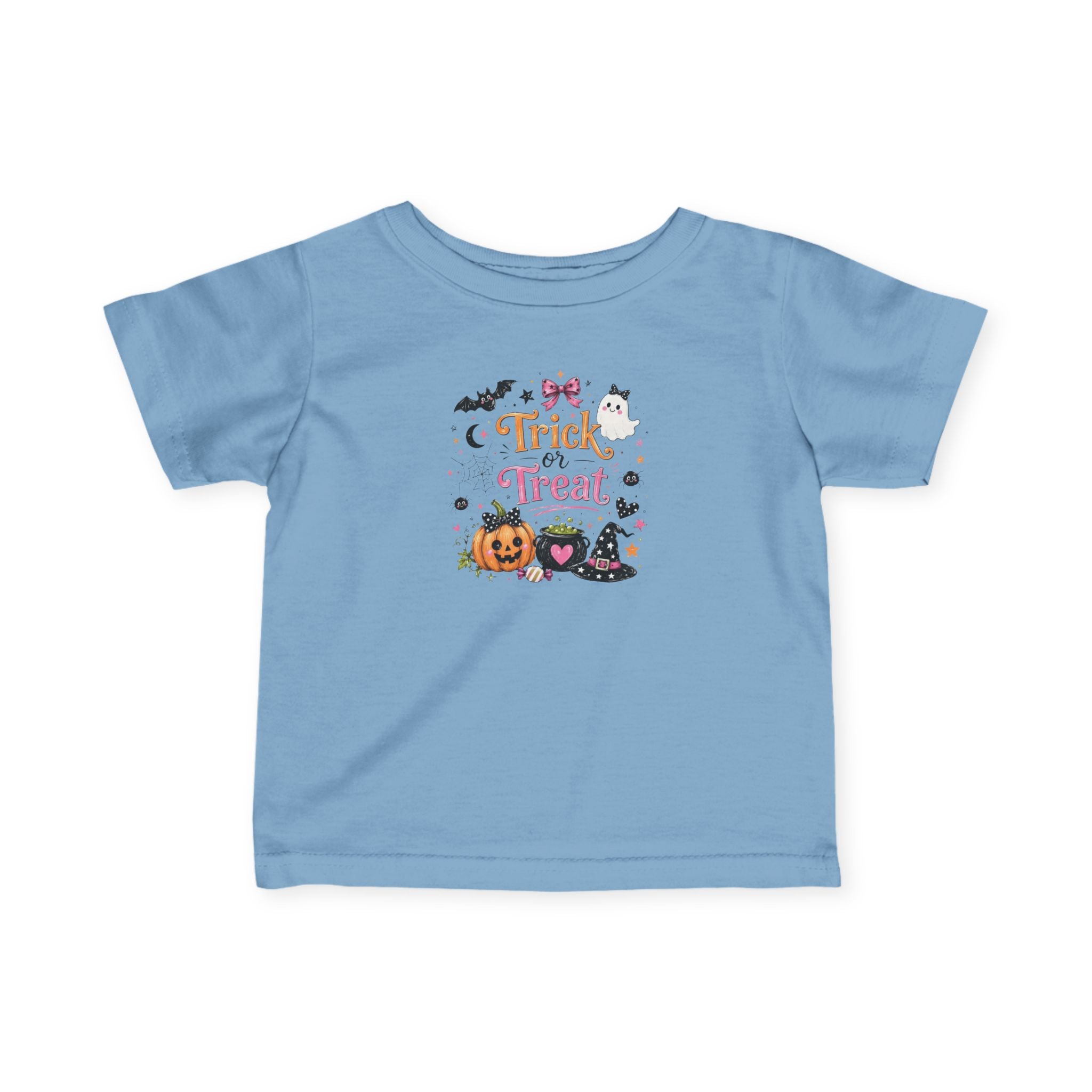Infant Tee — Cute 'Trick or Treat' Halloween Pumpkin & Witch Hat Baby Shirt