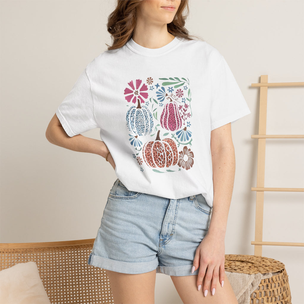 Autumn Floral Pumpkins T-Shirt