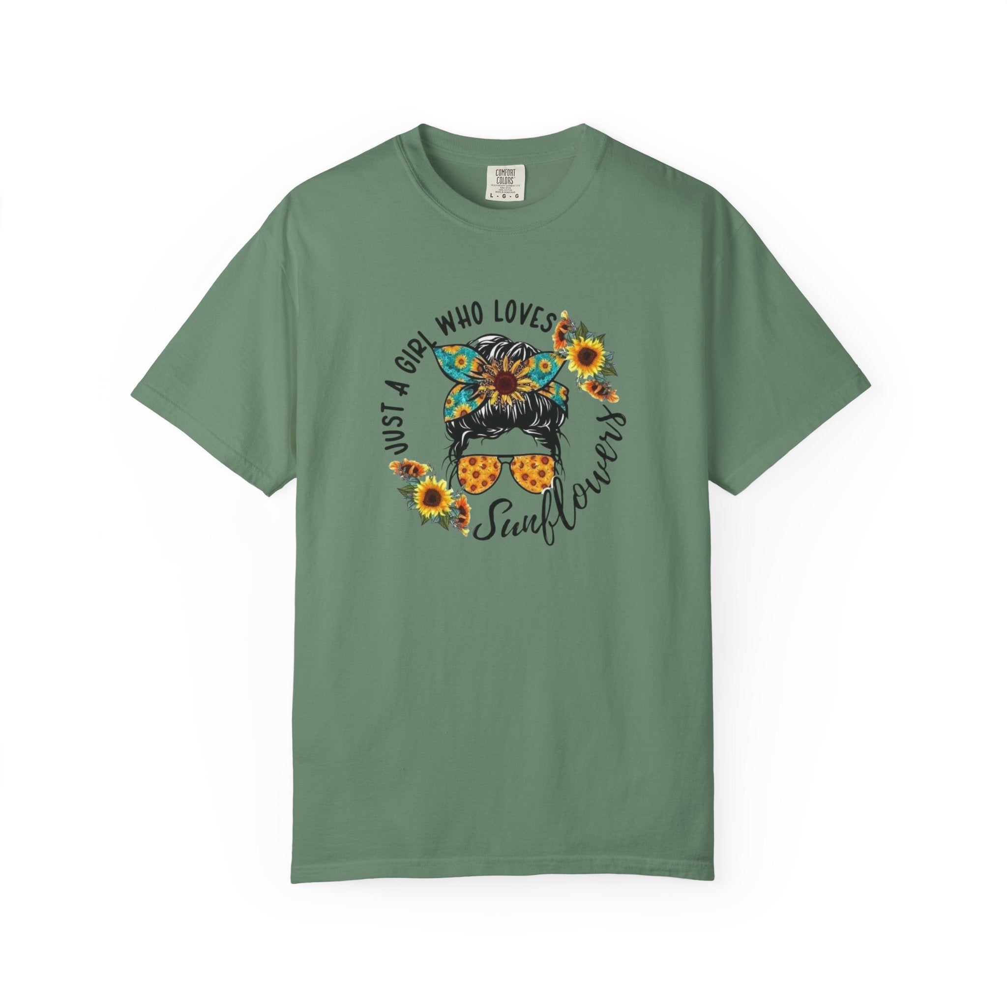 T-Shirt — "Just a Girl Who Loves Sunflowers" Graphic Tee