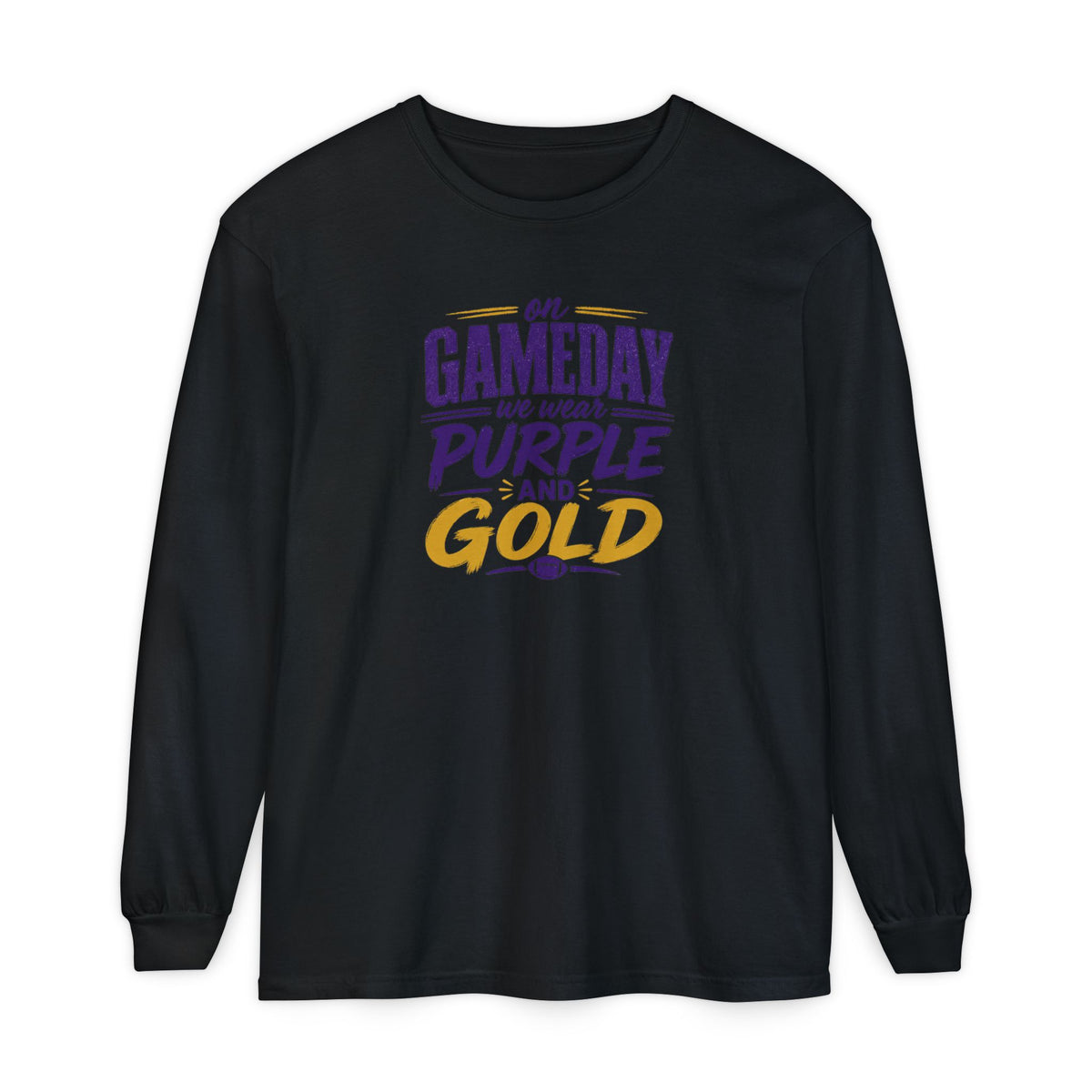 Gameday We Wear Purple and Gold Long Sleeve Tee