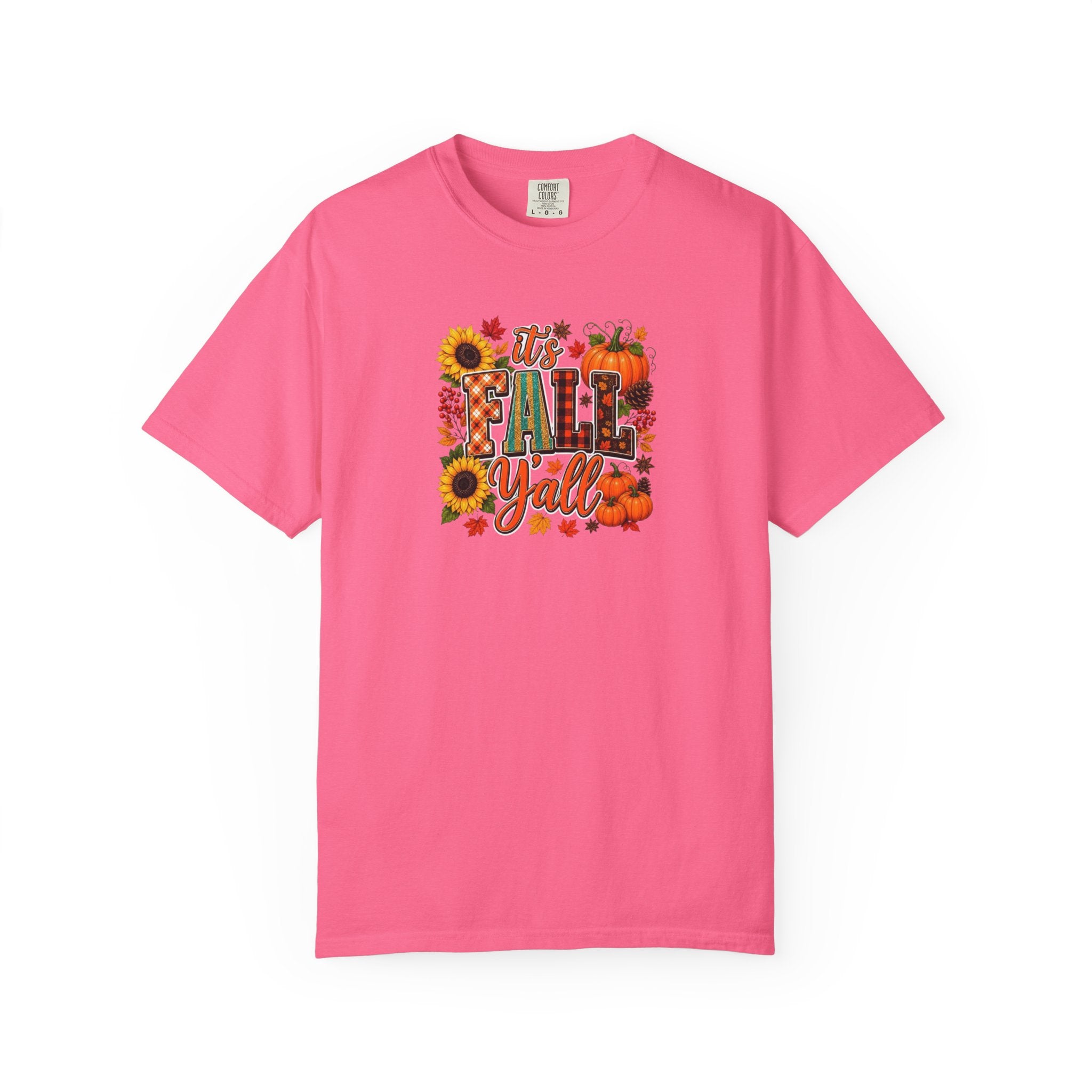 Fall Y'all T-Shirt — Autumn Pumpkin & Sunflower Graphic Tee