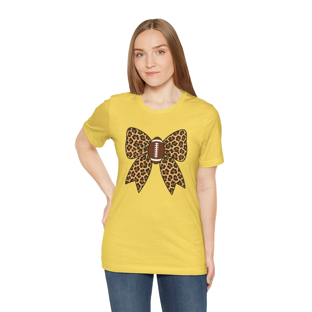 Leopard Football Bow Tee