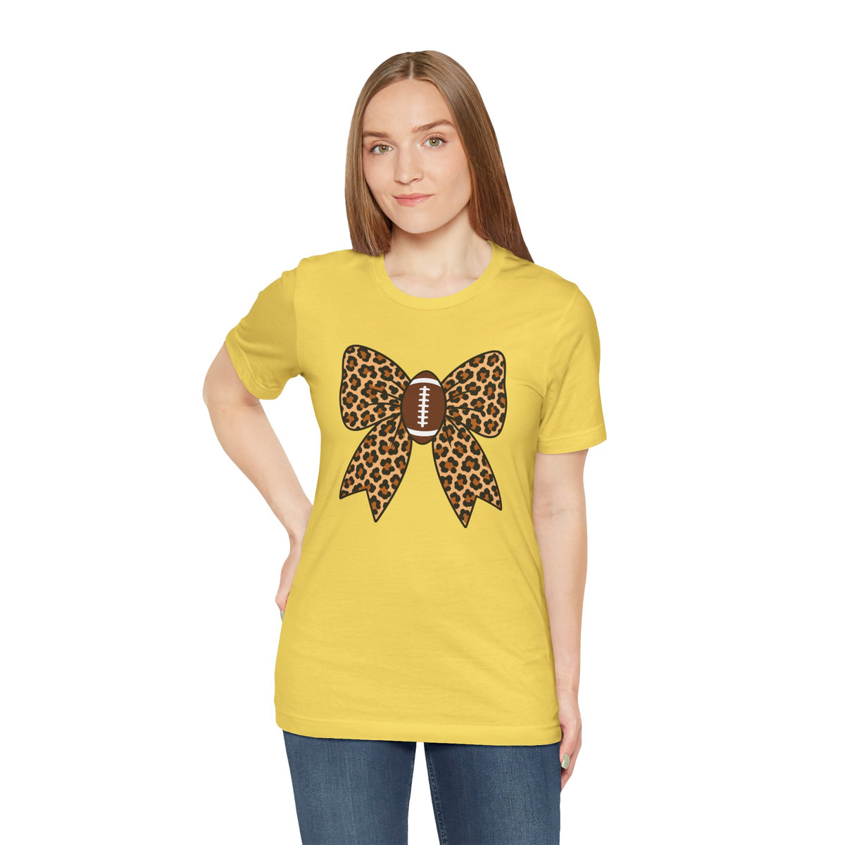 Leopard Football Bow Tee