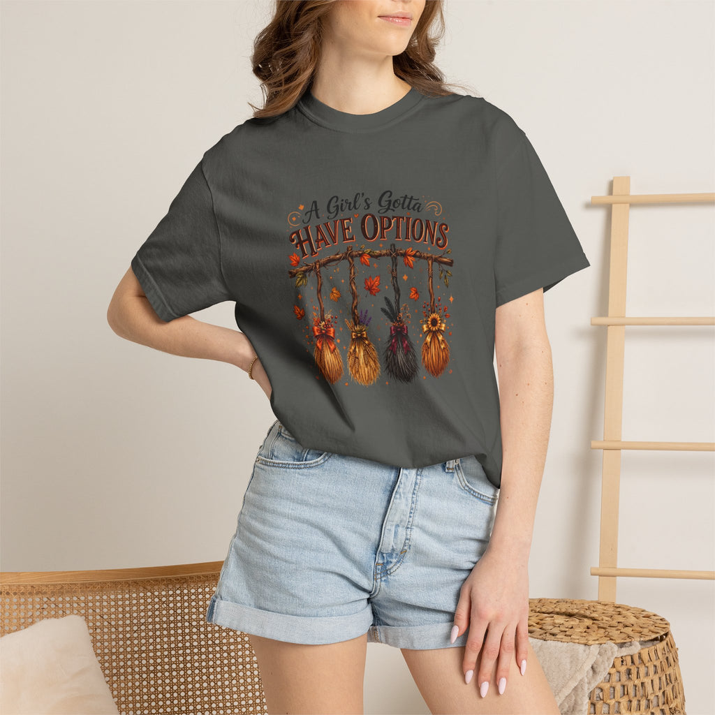 "A Girl's Gotta Have Options" Autumn Gnome Tee