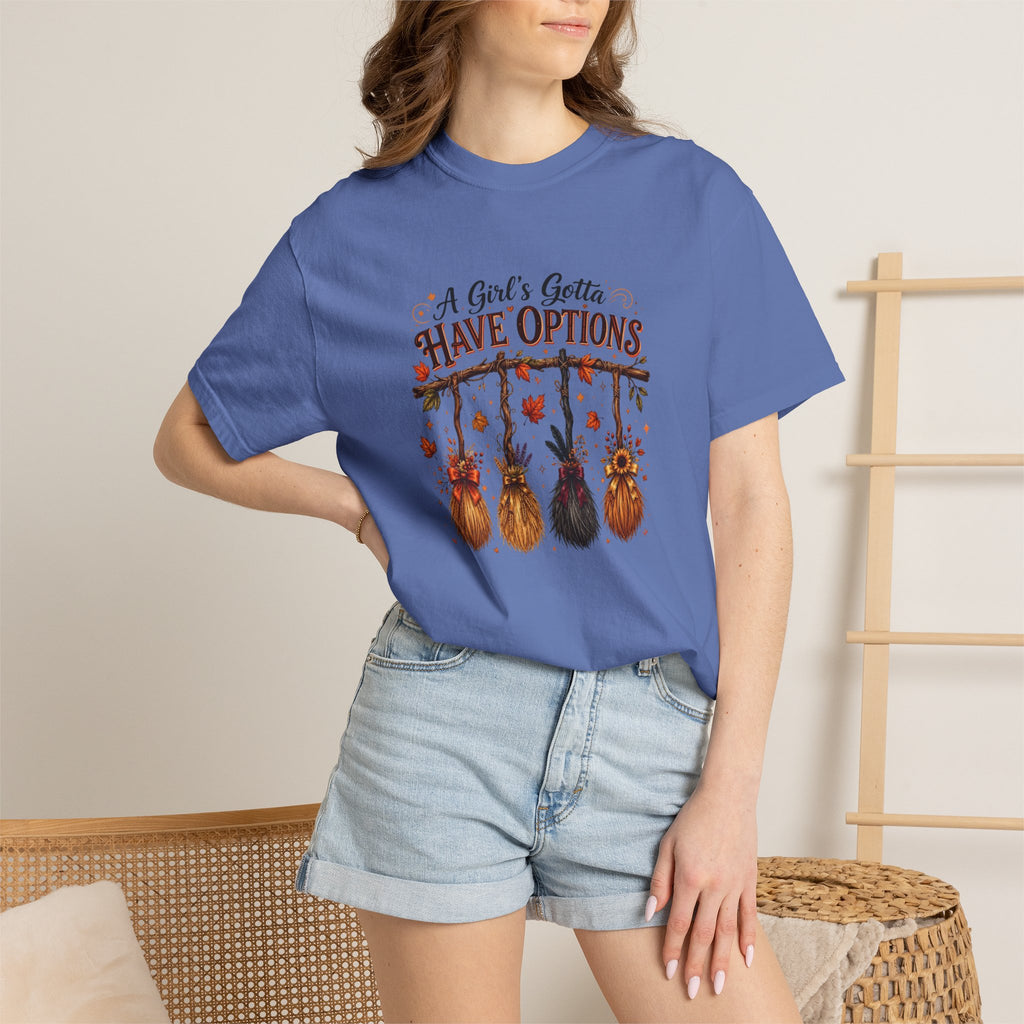 "A Girl's Gotta Have Options" Autumn Gnome Tee
