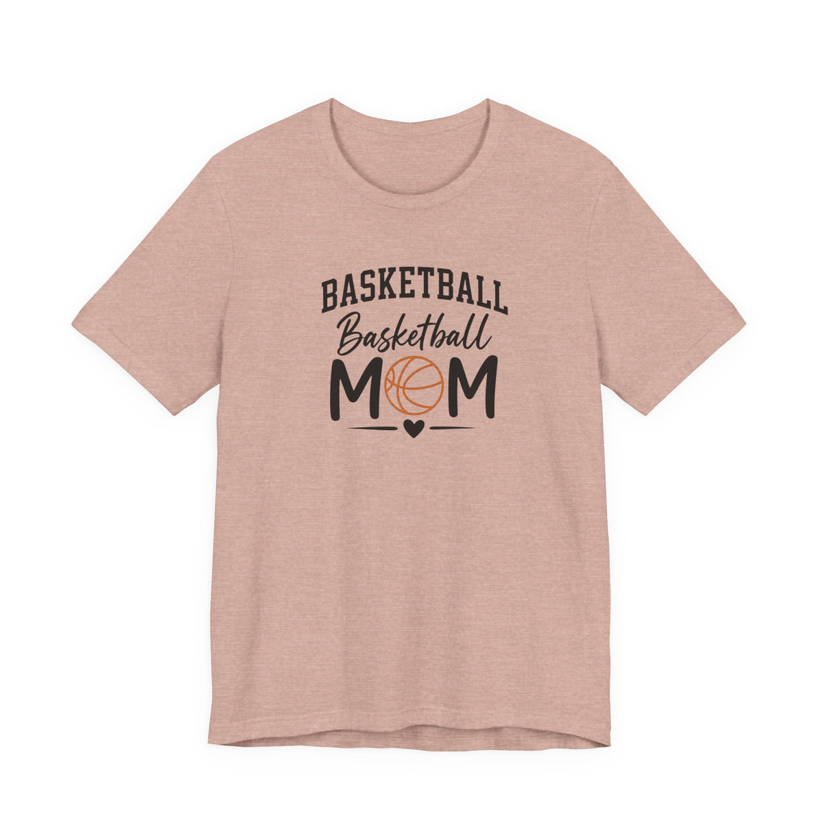 Basketball Mom Tee with Heart and Ball Graphic