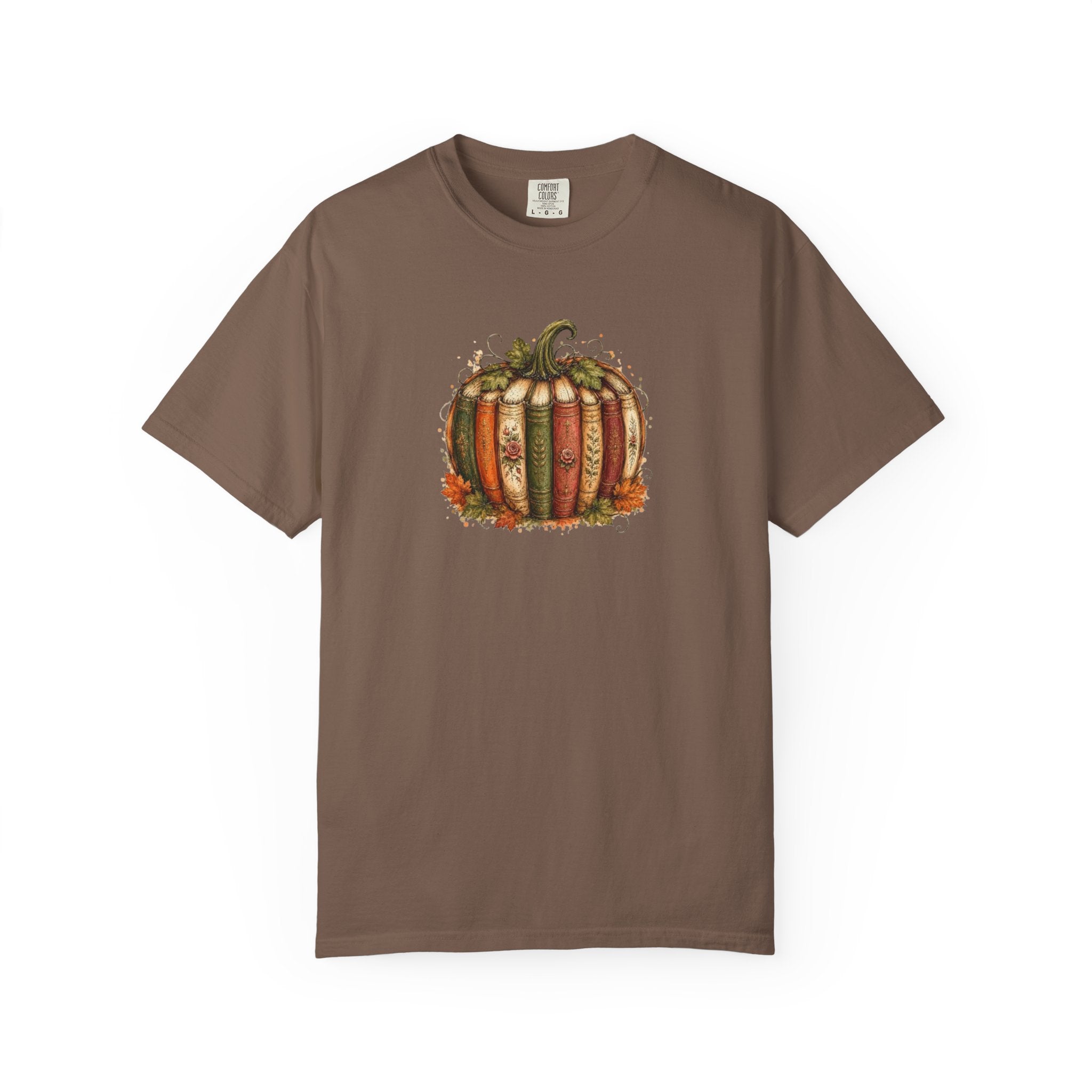 Vintage Fall Pumpkin Book Graphic T-Shirt