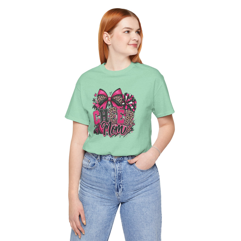 Pink Leopard Cheerleading Mom Tee